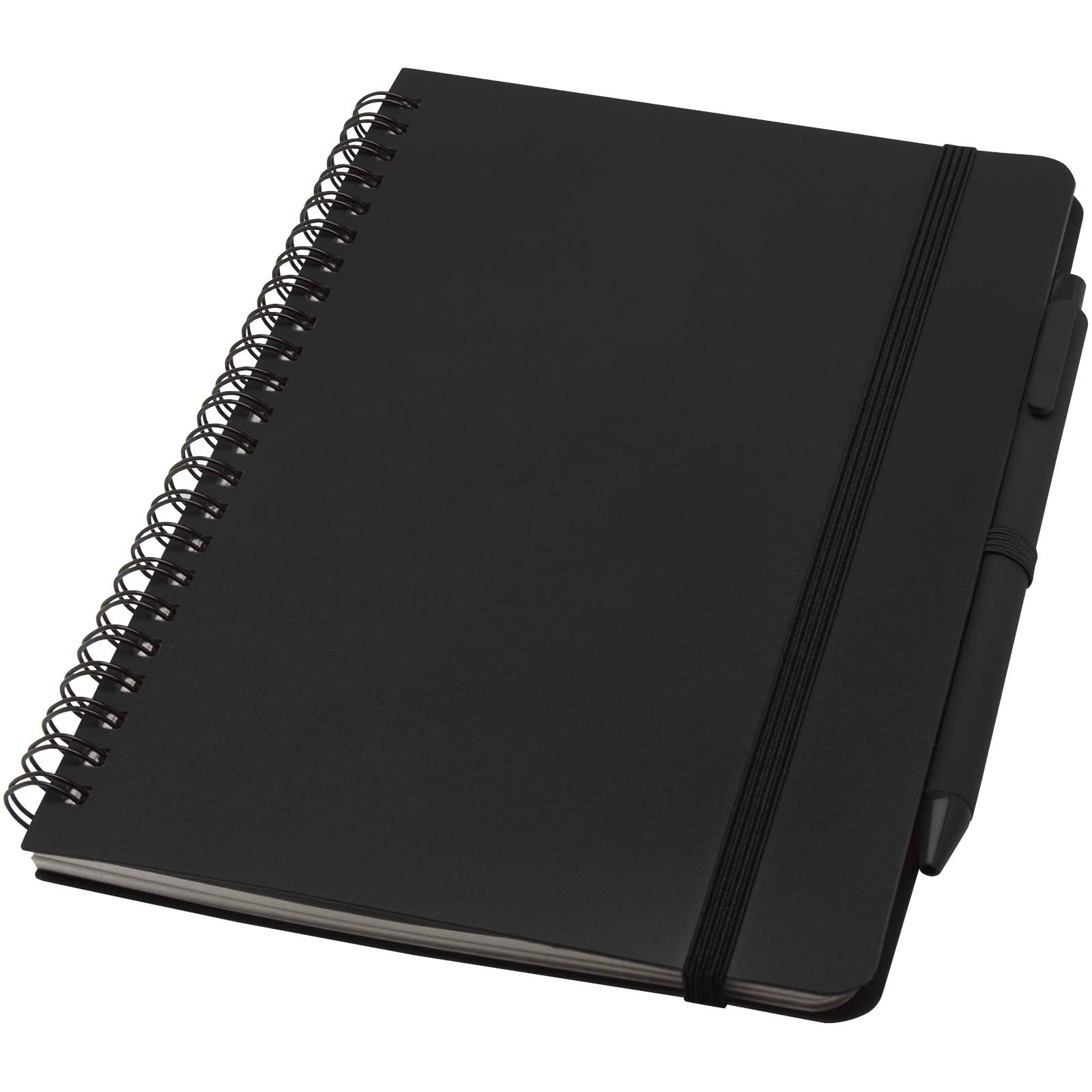 Thalaasa A5 Hardcover Notizbuch mit Kugelschreiber (schwarze Mine) schwarz