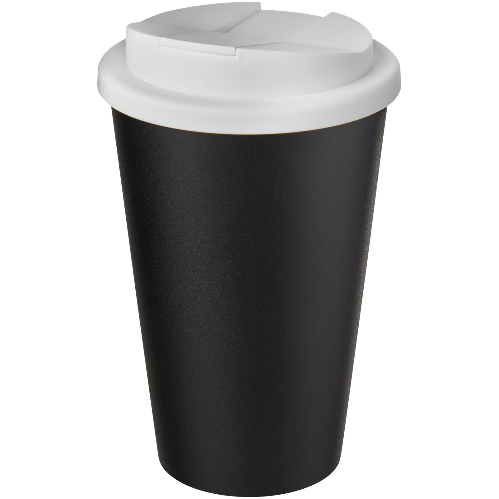 Americano® Eco 350 ml recycelter Becher mit auslaufsicherem Deckel weiss, schwarz
