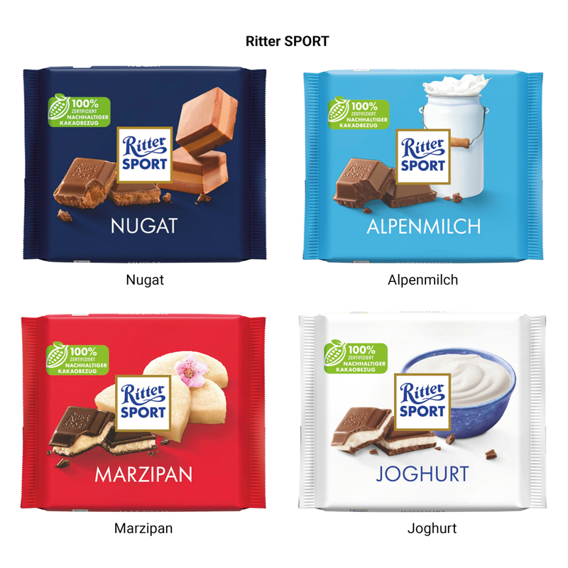 Ritter SPORT 100g im Werbeschuber, Nugat