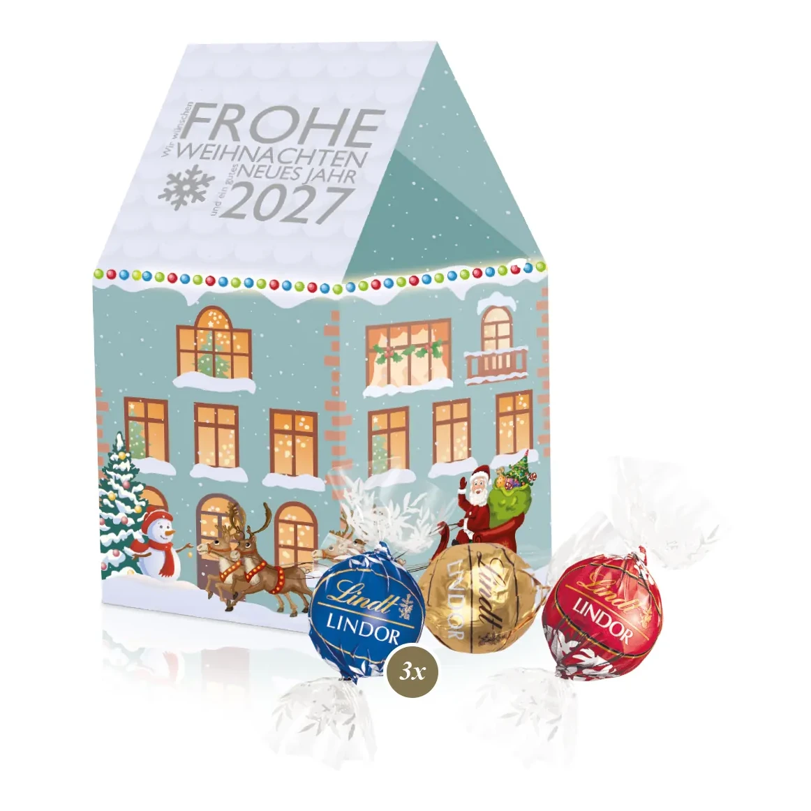 3D Präsent "Haus" mit Lindor Pralinés