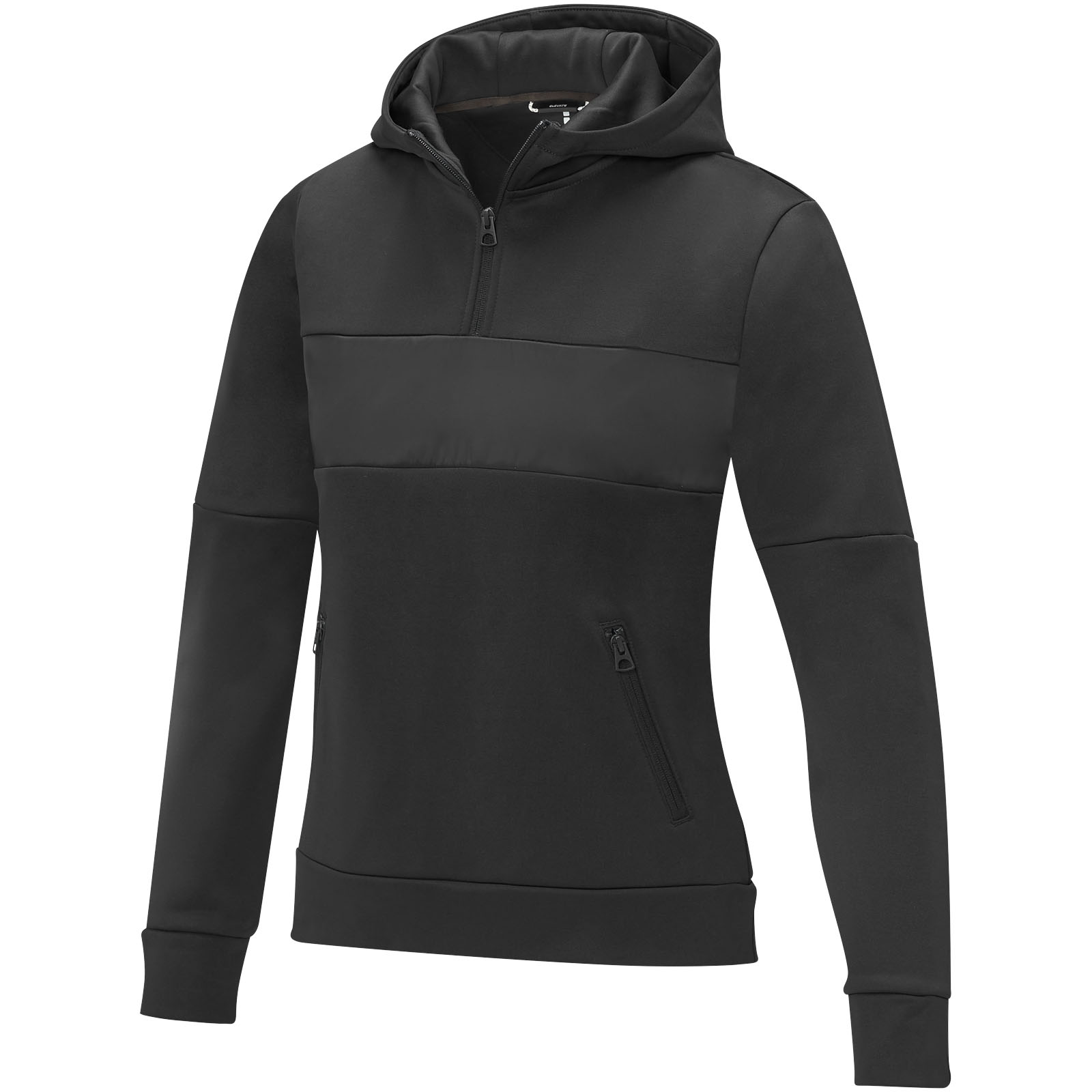 Sayan Kapuzenpullover mit halbem Reißverschluss für Damen schwarz