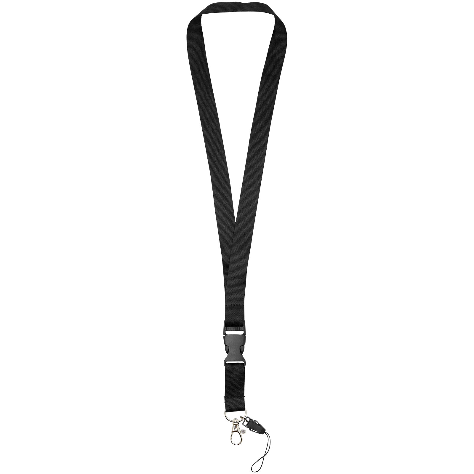 Sagan Lanyard mit abnehmbarer Schnalle und Handyband schwarz