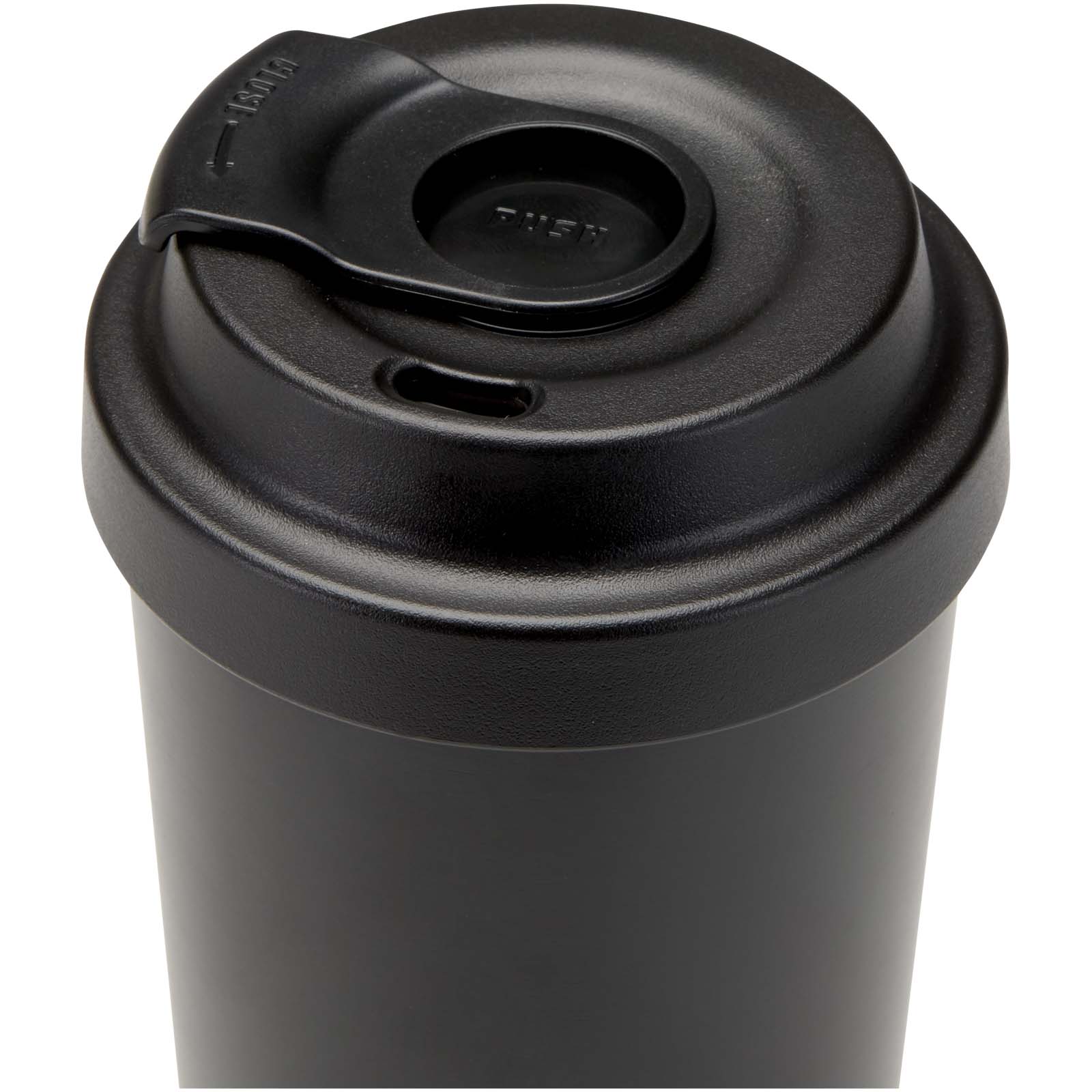 Hampton 480 ml RCS vakuumisolierter One-Touch Becher aus recyceltem Edelstahl schwarz