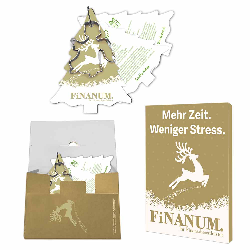 Backförmchen mit Rezeptblock Tannenbaum