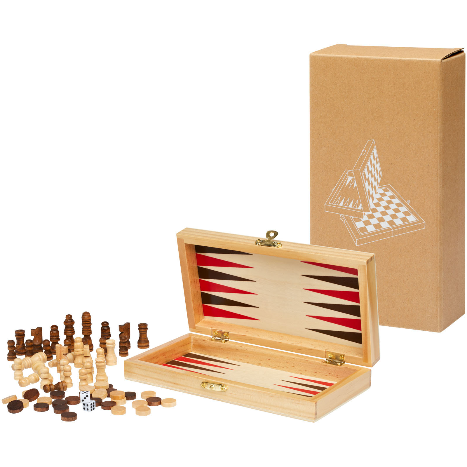Mugo 3-in-1 Spieleset aus Holz natur