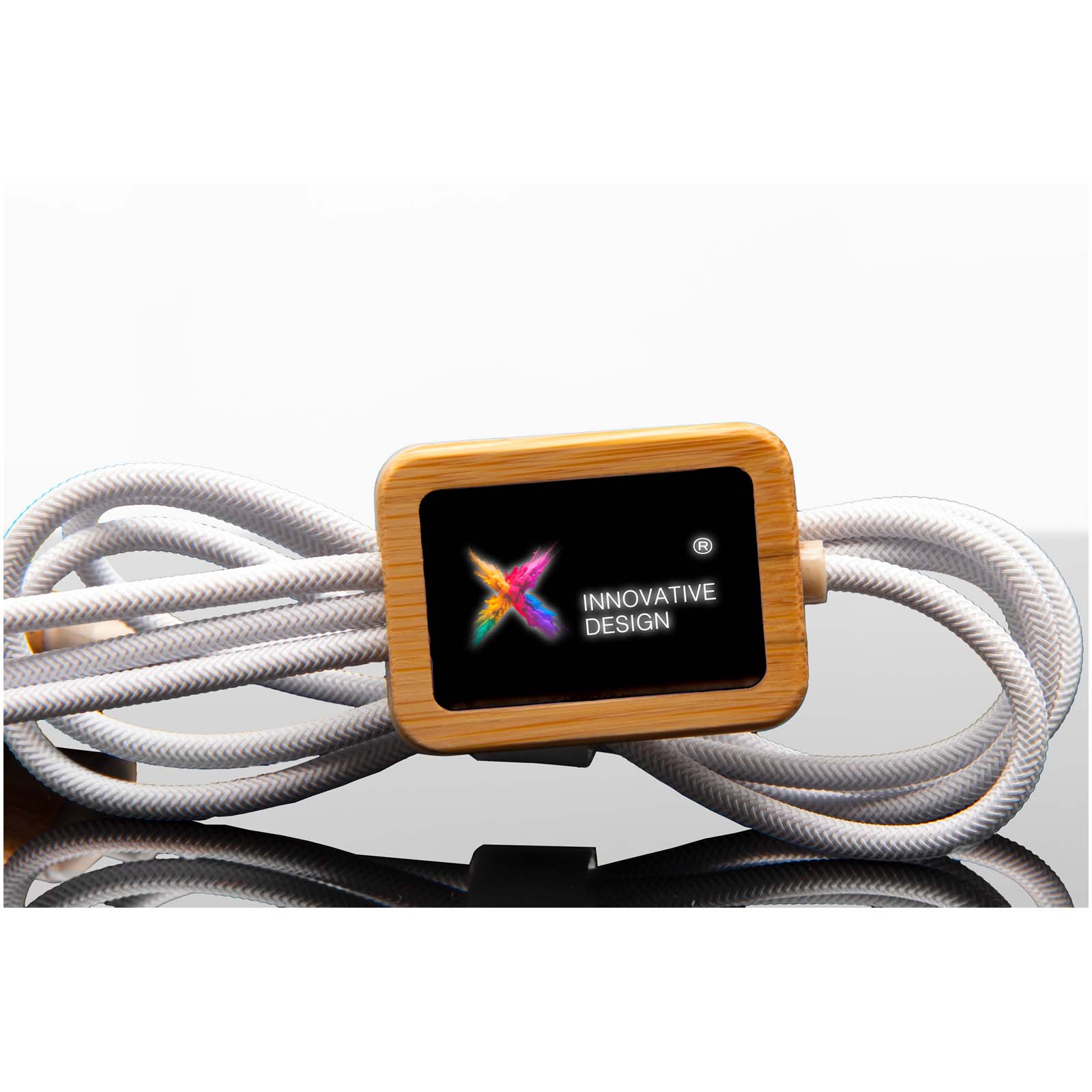 SCX.design C49 5-in-1 Ladekabel mit Leuchtlogo hellbraun