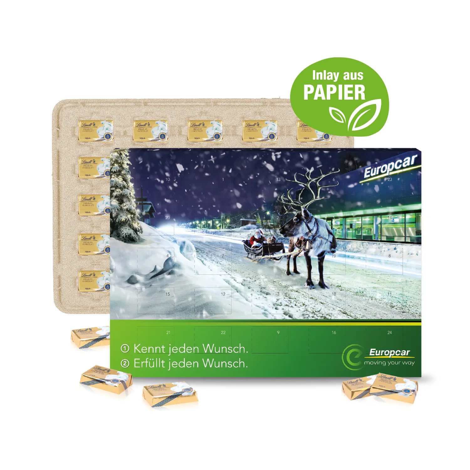Wand-Adventskalender Lindt "Select Edition", Inlay aus Papier