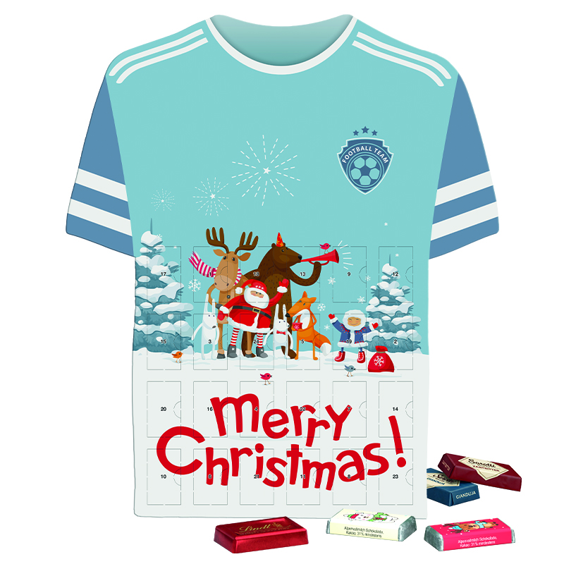 Shape Adventskalender Trikot, Sarotti Schokoladen-Täfelchen