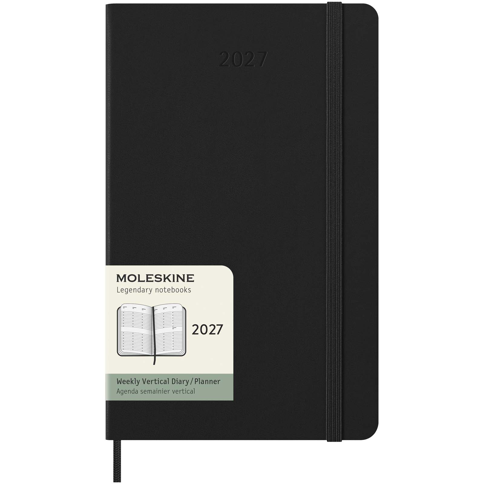 Moleskine Hardcover 12 Monate Wochenkalender L vertikal schwarz