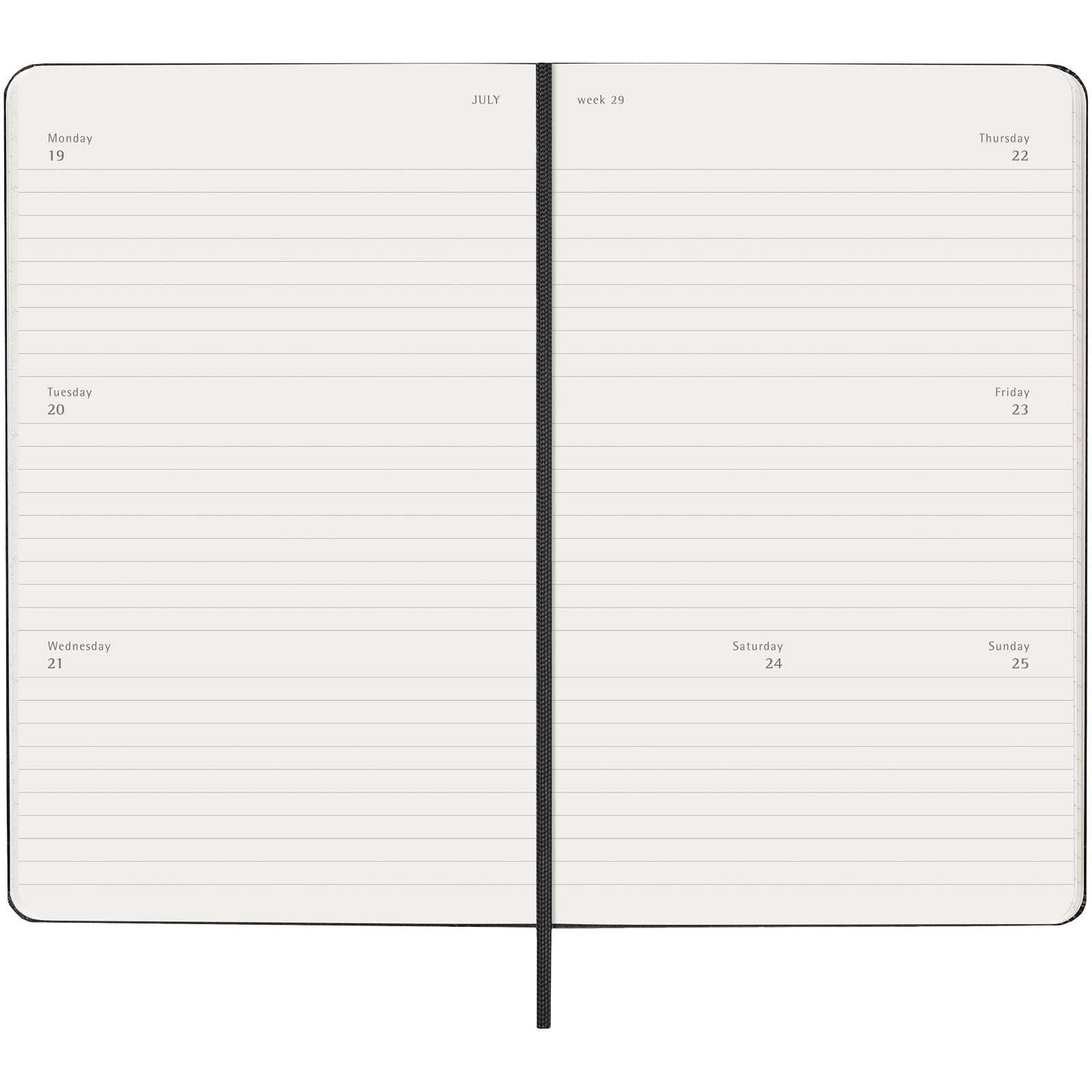 Moleskine Hardcover 12 Monate Wochenkalender L horizontal schwarz