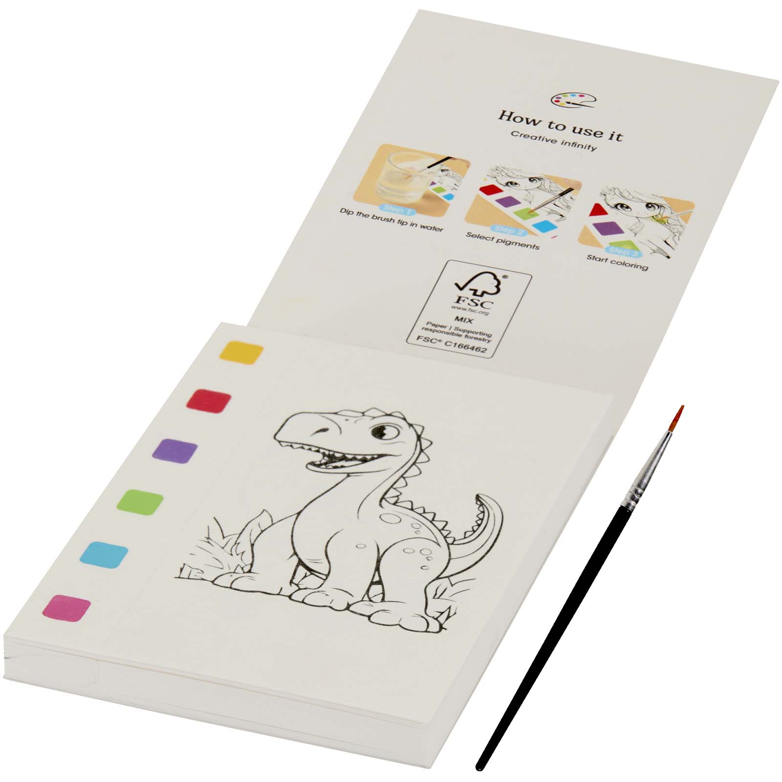 Quell Malbuch und Wasserpinsel Set weiss