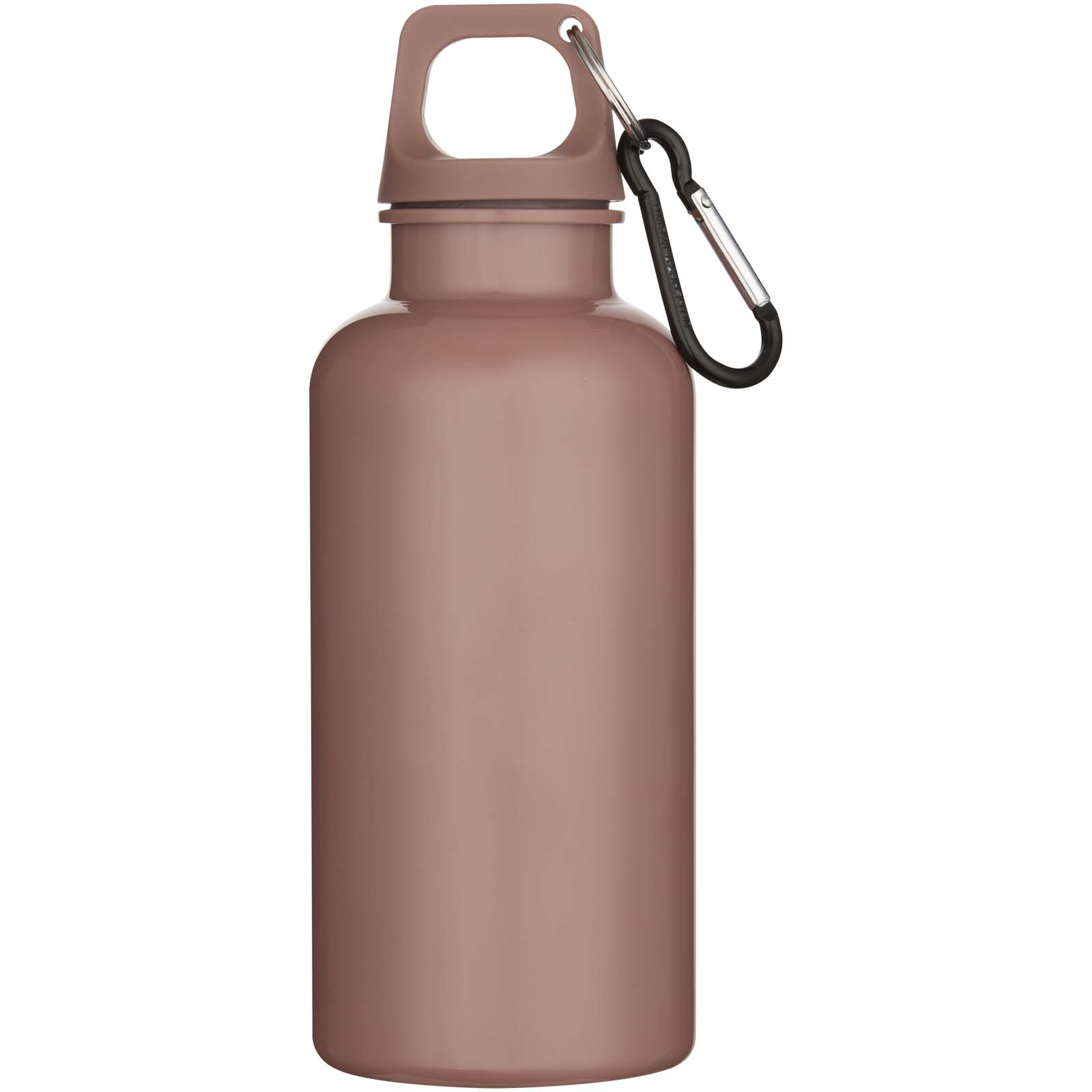 Oregon 400 ml einfarbige RS-zertifizierte Trinkflasche aus recyceltem Kunststoff mit Karabinerhaken altrosa