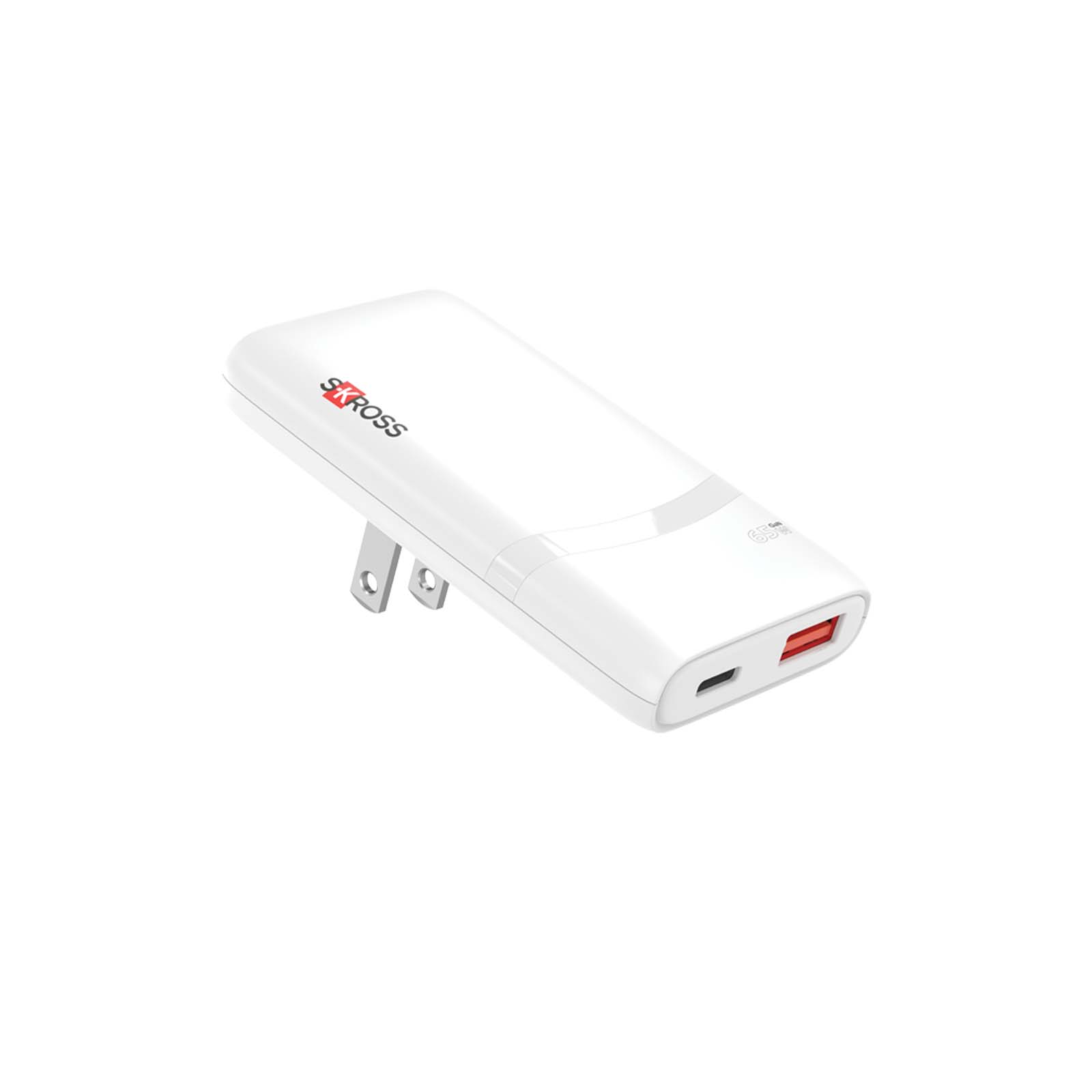 SKROSS® Klip Slim 65W Mehrfach-Ladegerät weiss