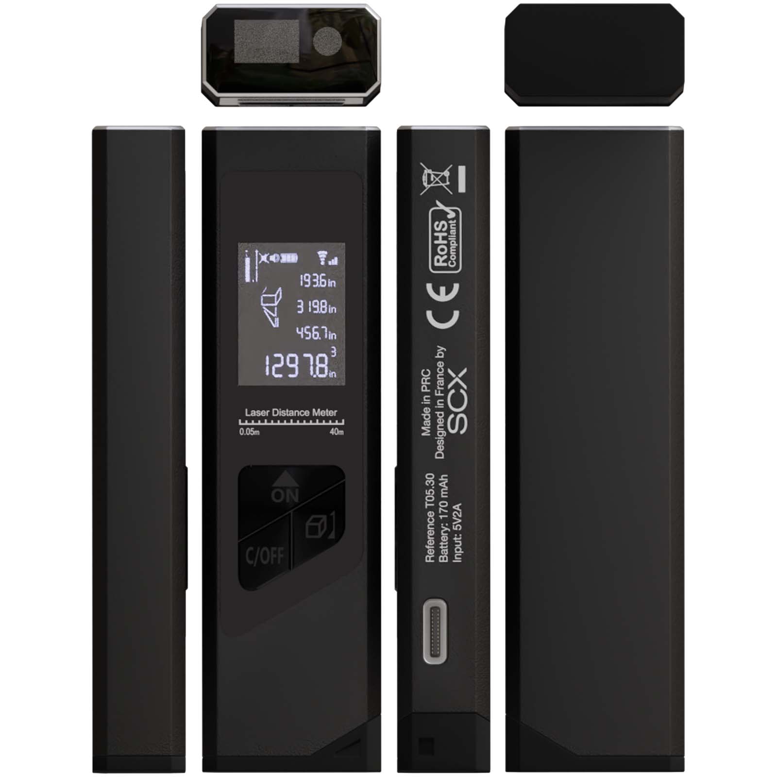 SCX.design T05 Mini-Laser-Entfernungsmesser schwarz