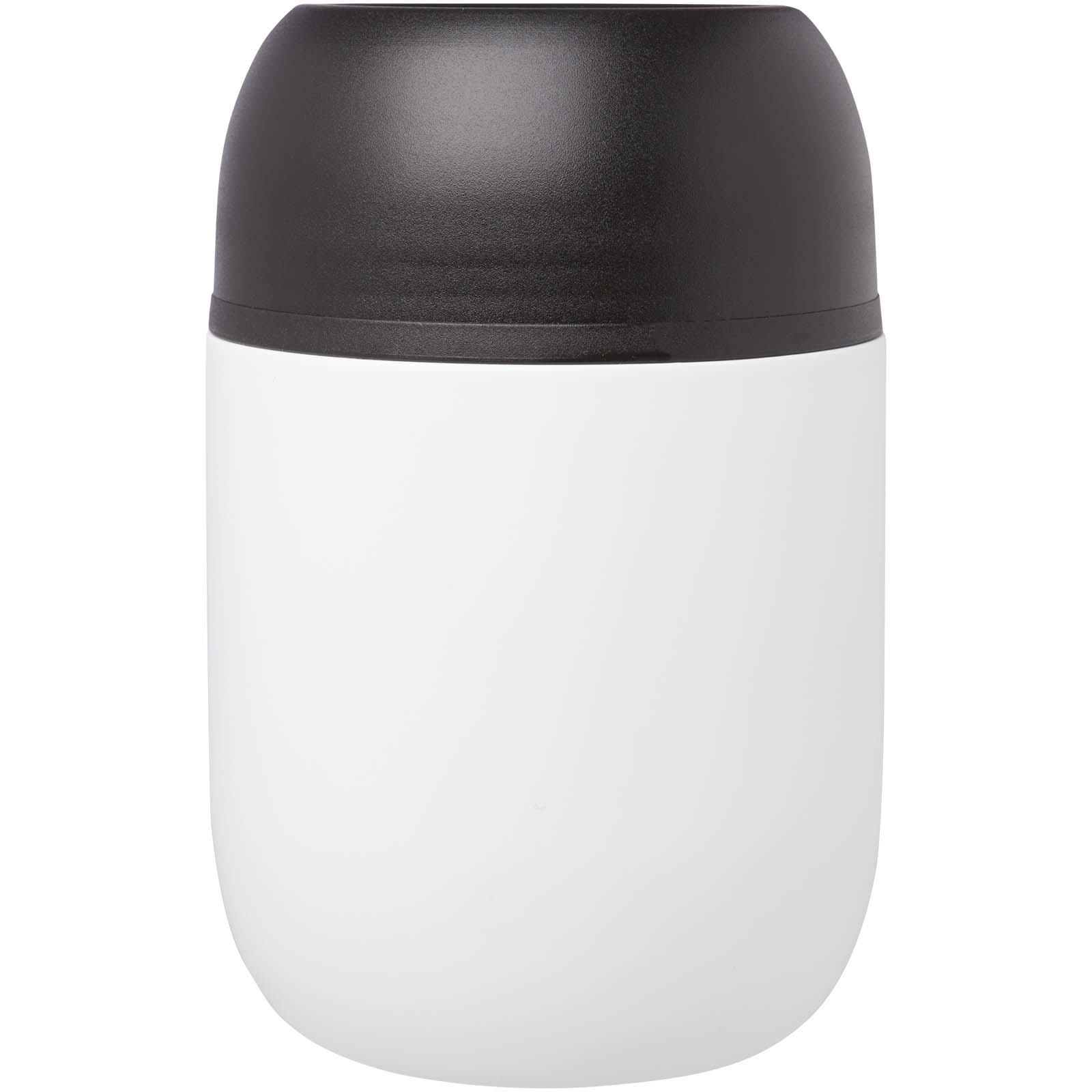 Supo 480 ml doppelwandiger Lunchpot aus recyceltem Edelstahl mit faltbarem Löffel weiss