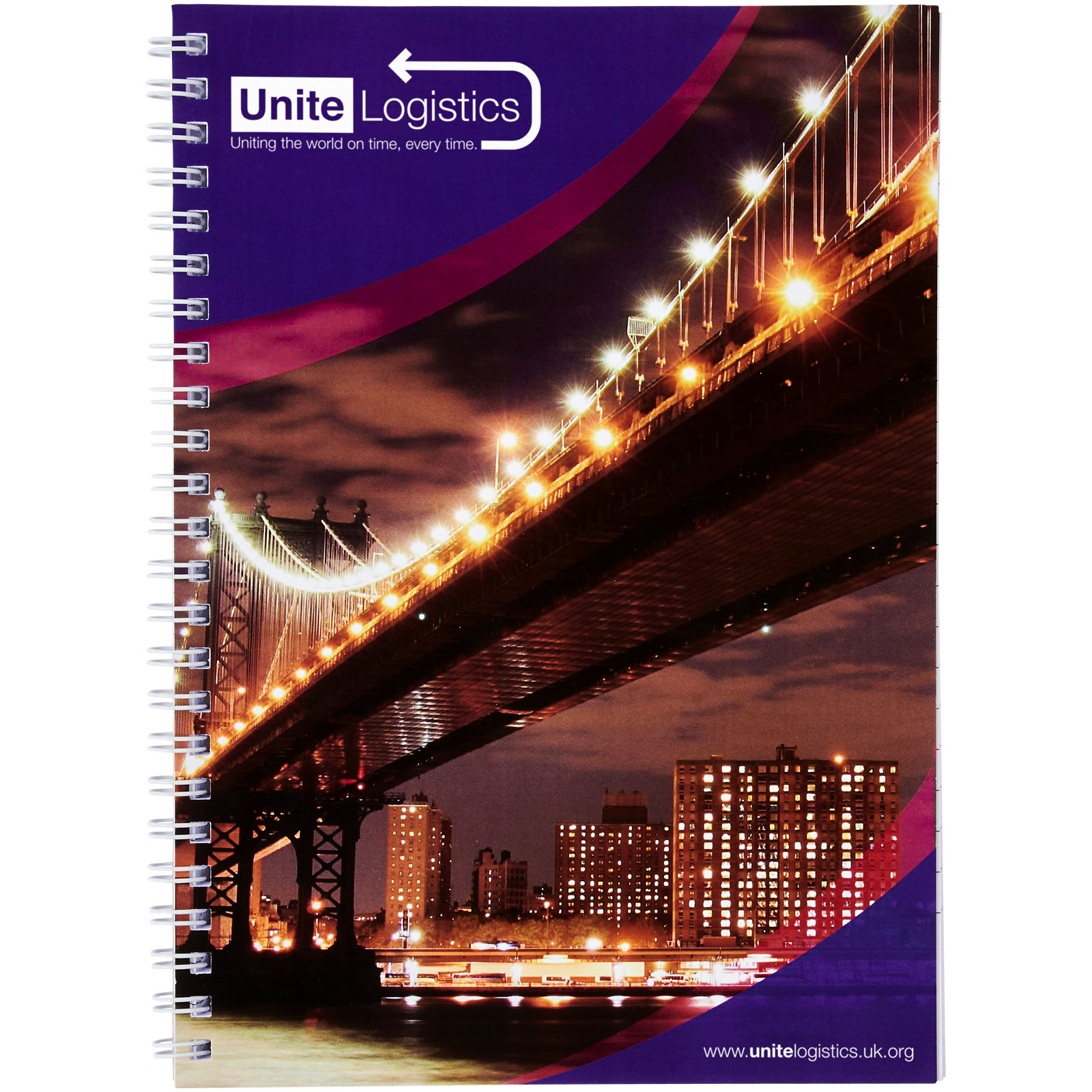 Desk-Mate® A5 Spiralnotizbuch mit bedruckter Rückseite weiss
