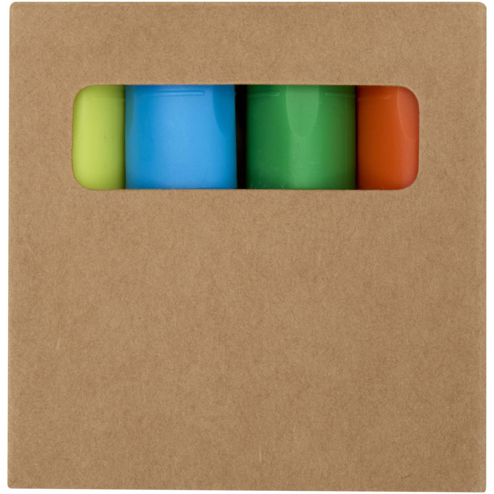 Mini Textmarker Set aus recyceltem Kunststoff mehrfarbig