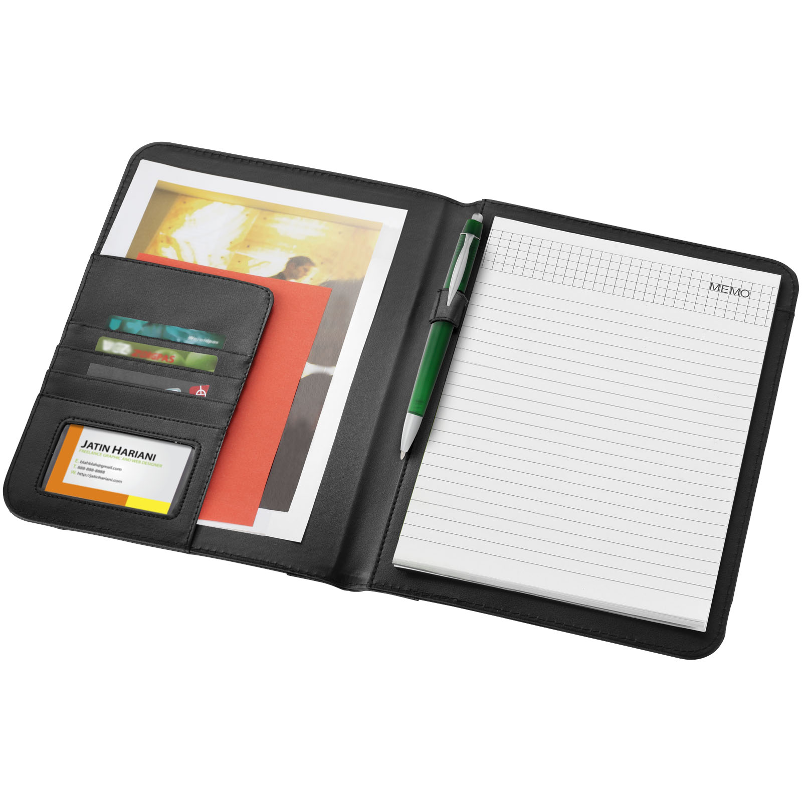Ebony A4 Schreibmappe schwarz