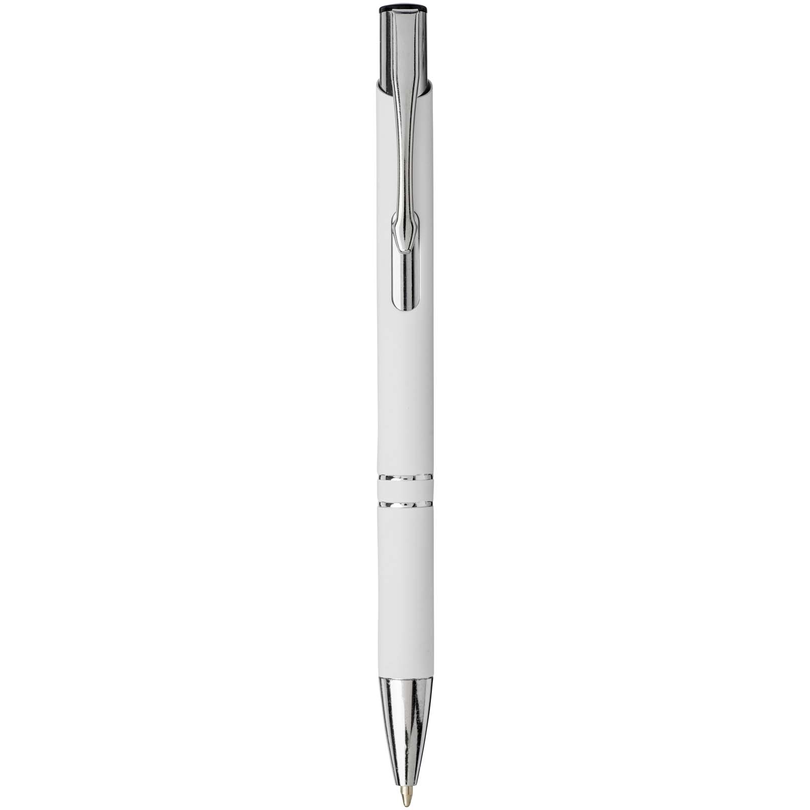 Moneta Soft Touch Druckkugelschreiber (schwarze Mine) weiss