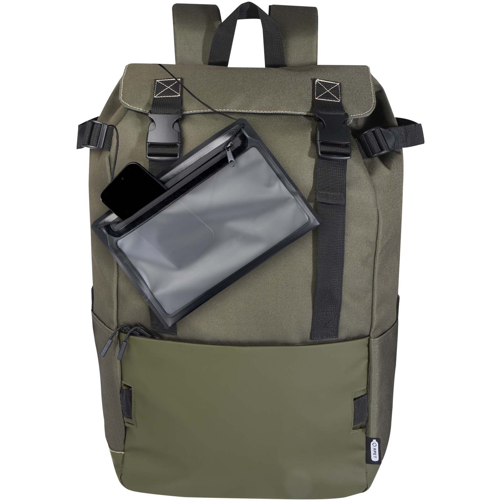 Roam GRS recycelter modularer Rucksack grün
