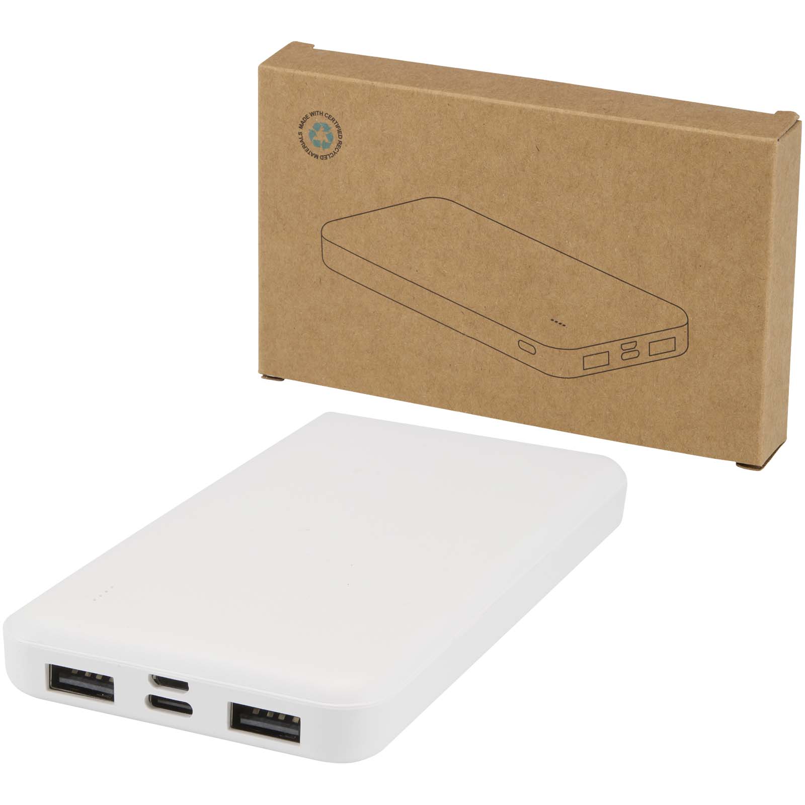 Intan 10 W 10.000 mAh Powerbank aus recyceltem Kunststoff weiss