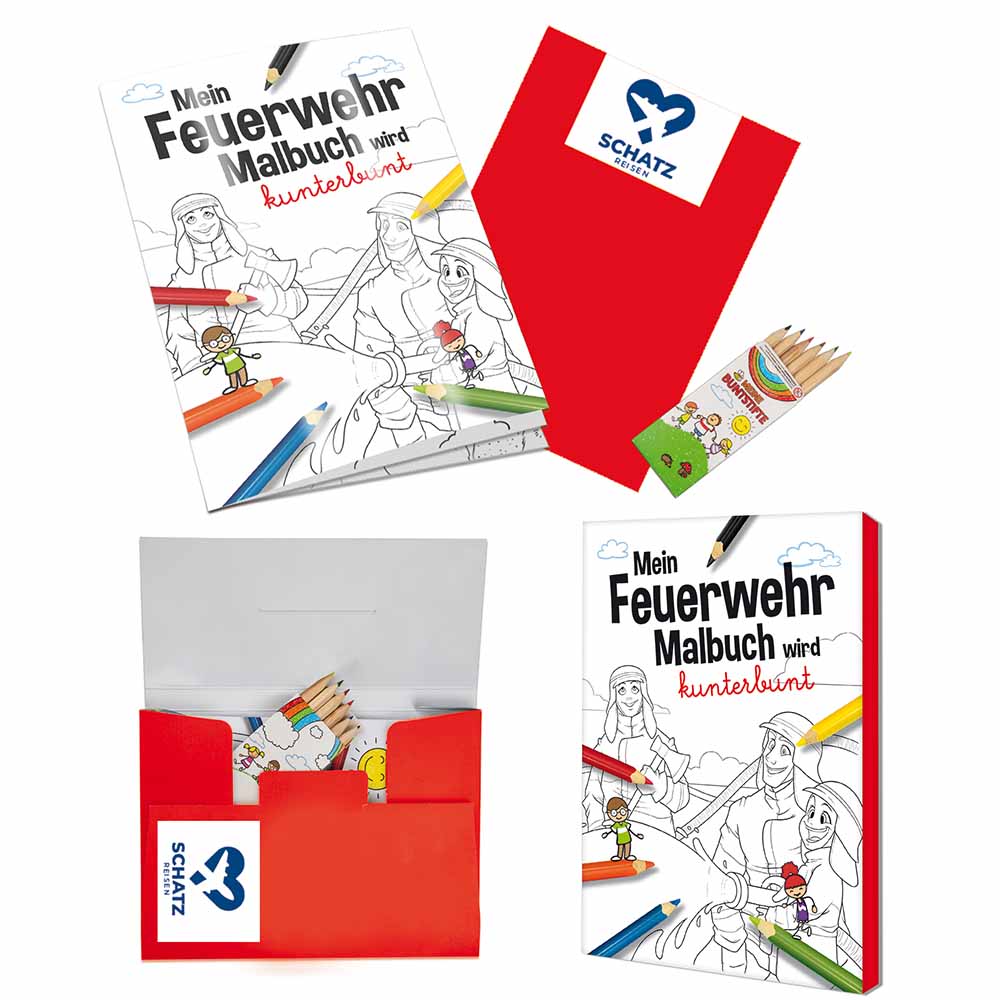 Malbuch / Mal-Set A6 - Feuerwehr
