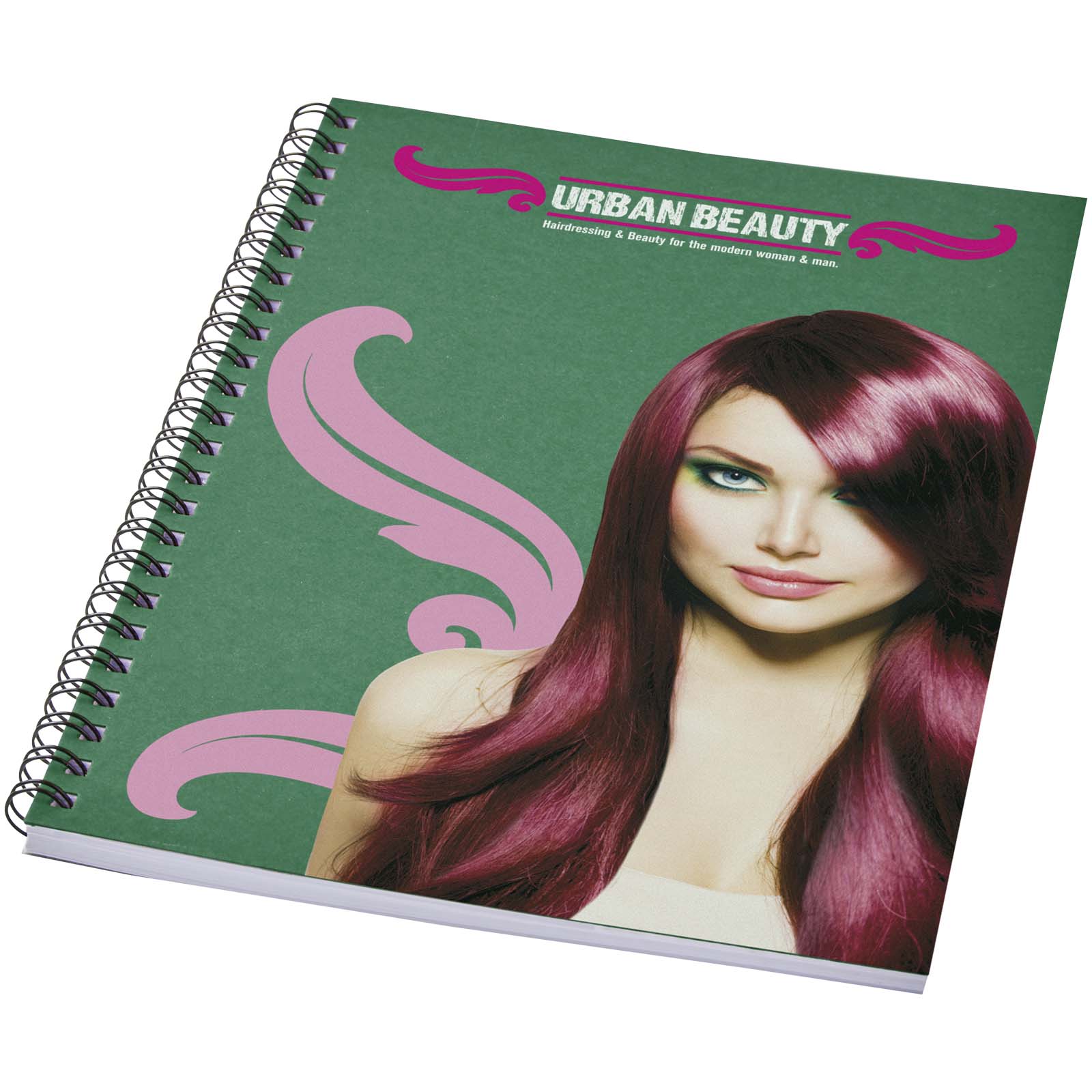 Desk-Mate® A5 recyceltes farbiges Notizbuch mit Spiralbindung heather grün