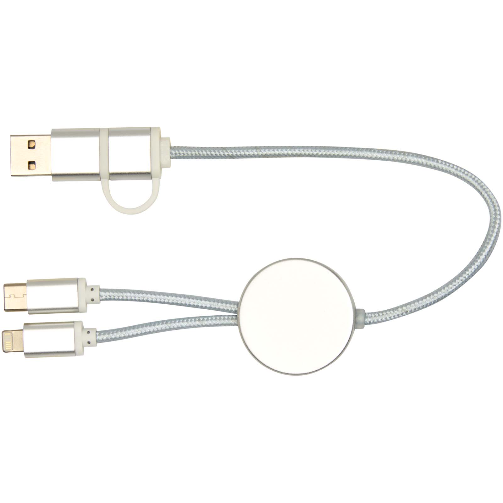 Alasia 30 cm 5-in-1 Kabel aus recyceltem Kunststoff für Datenübertragung und 27W Schnellladung silber