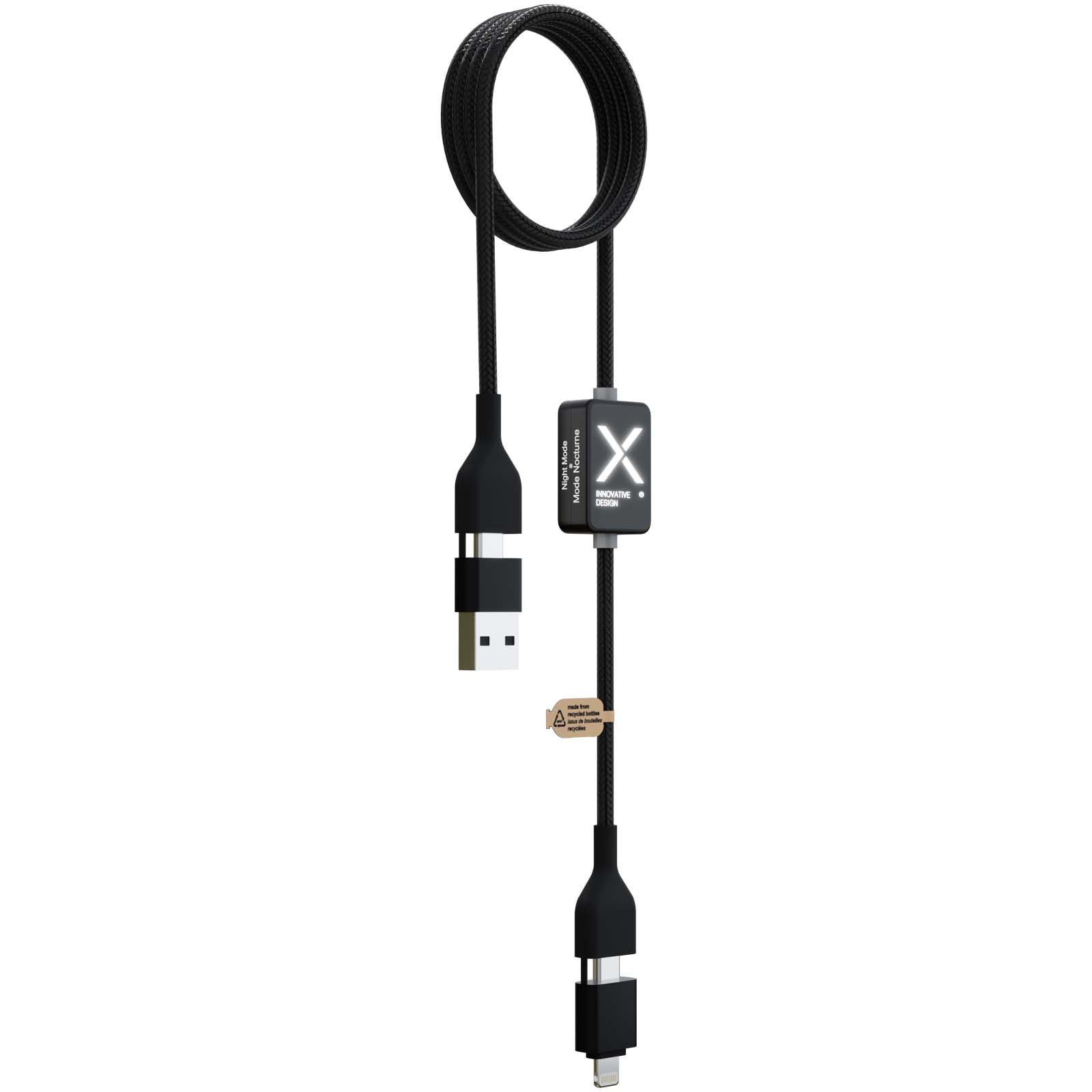 SCX.design C32 60W Ladekabel mit Schalter und Leuchtlogo schwarz