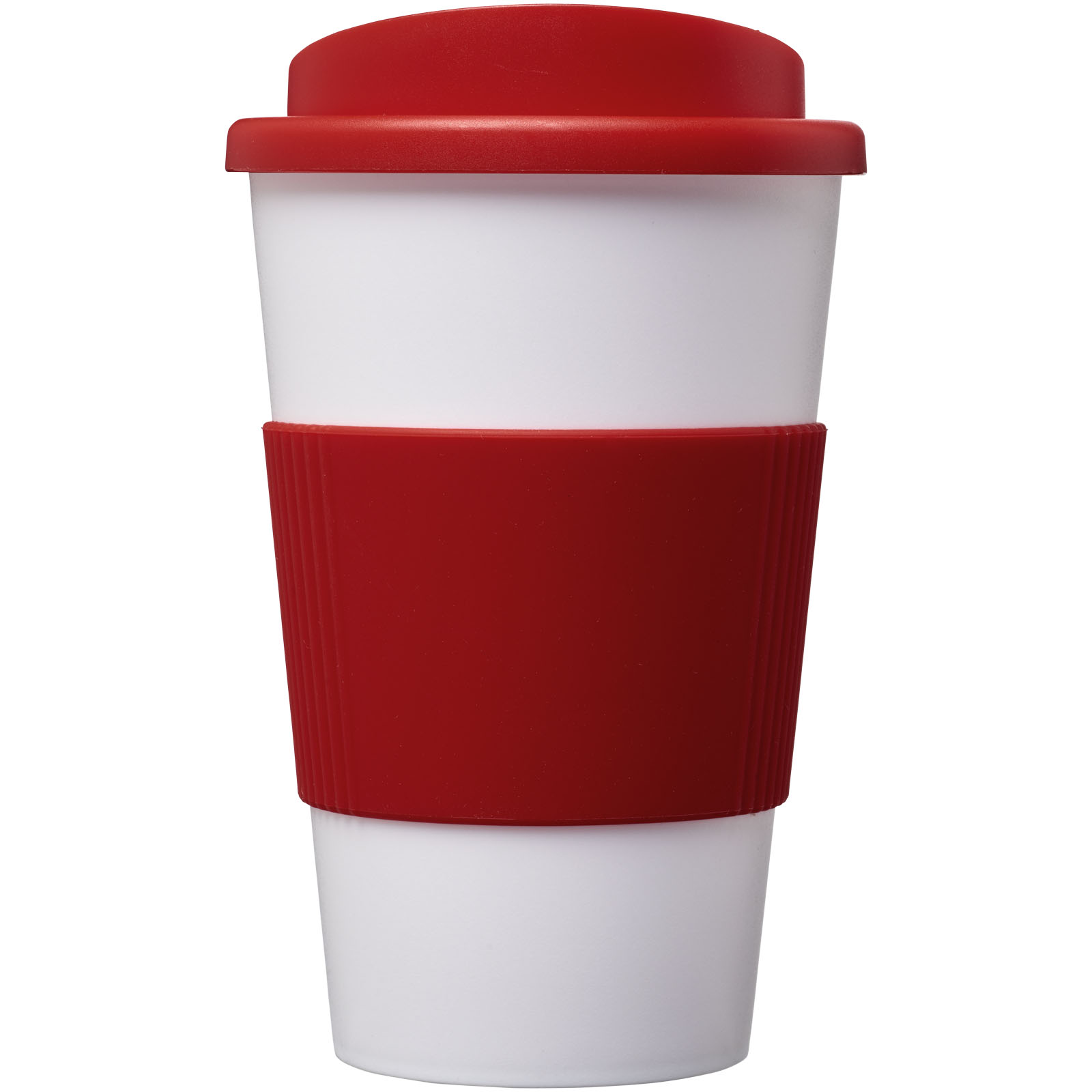 Americano® 350 ml Isolierbecher mit Schutzring rot, weiss
