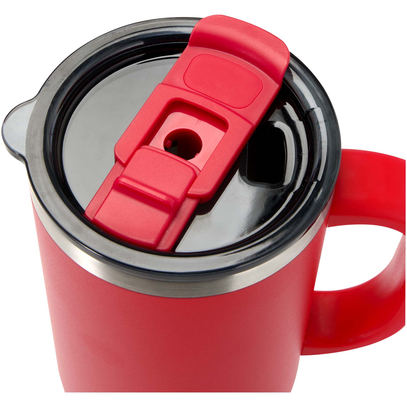 Sydney 1200 ml doppelwandiger RCS-zertifizierter Kupfer-Vakuum Isolierbecher mit Strohhalm rot