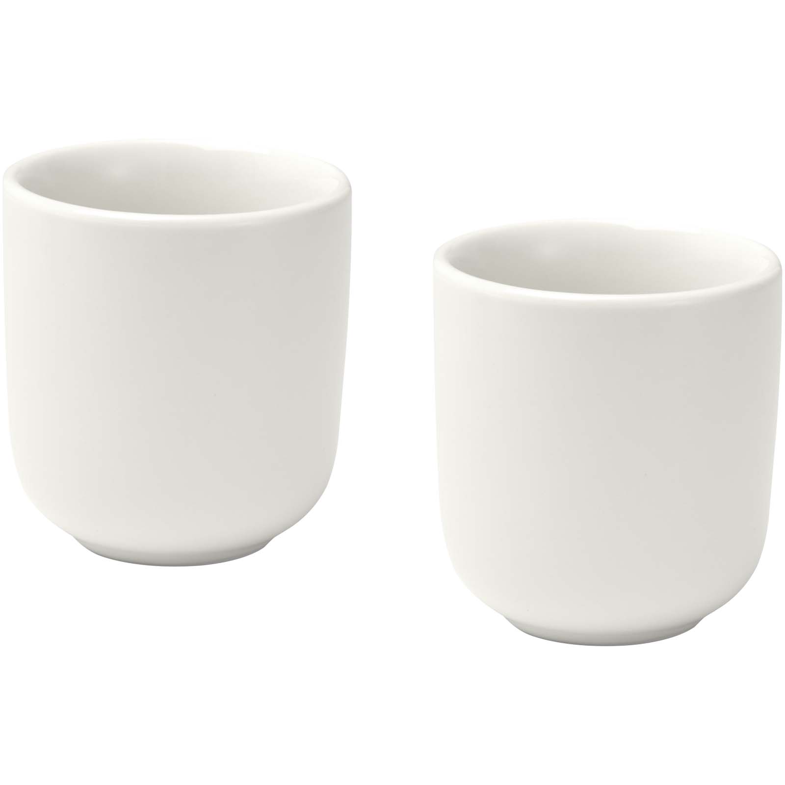 Male 90 ml Keramik Espressotassen – 2er Set, matt weiss