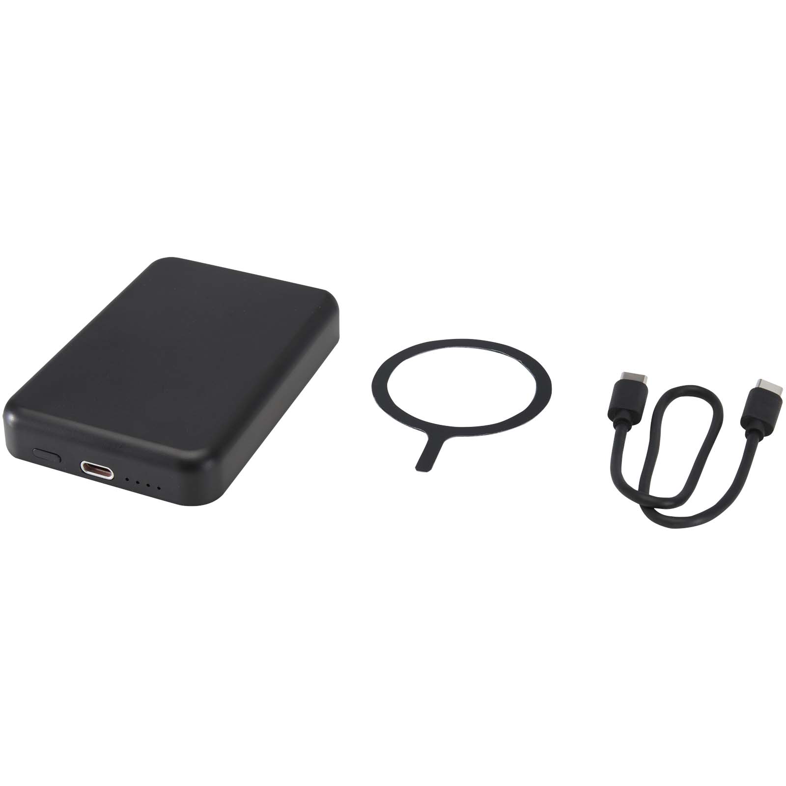 Acrab 15 W 5.000 mAh magnetische kabellose Powerbank mit 20 W PD aus recyceltem Kunststoff schwarz