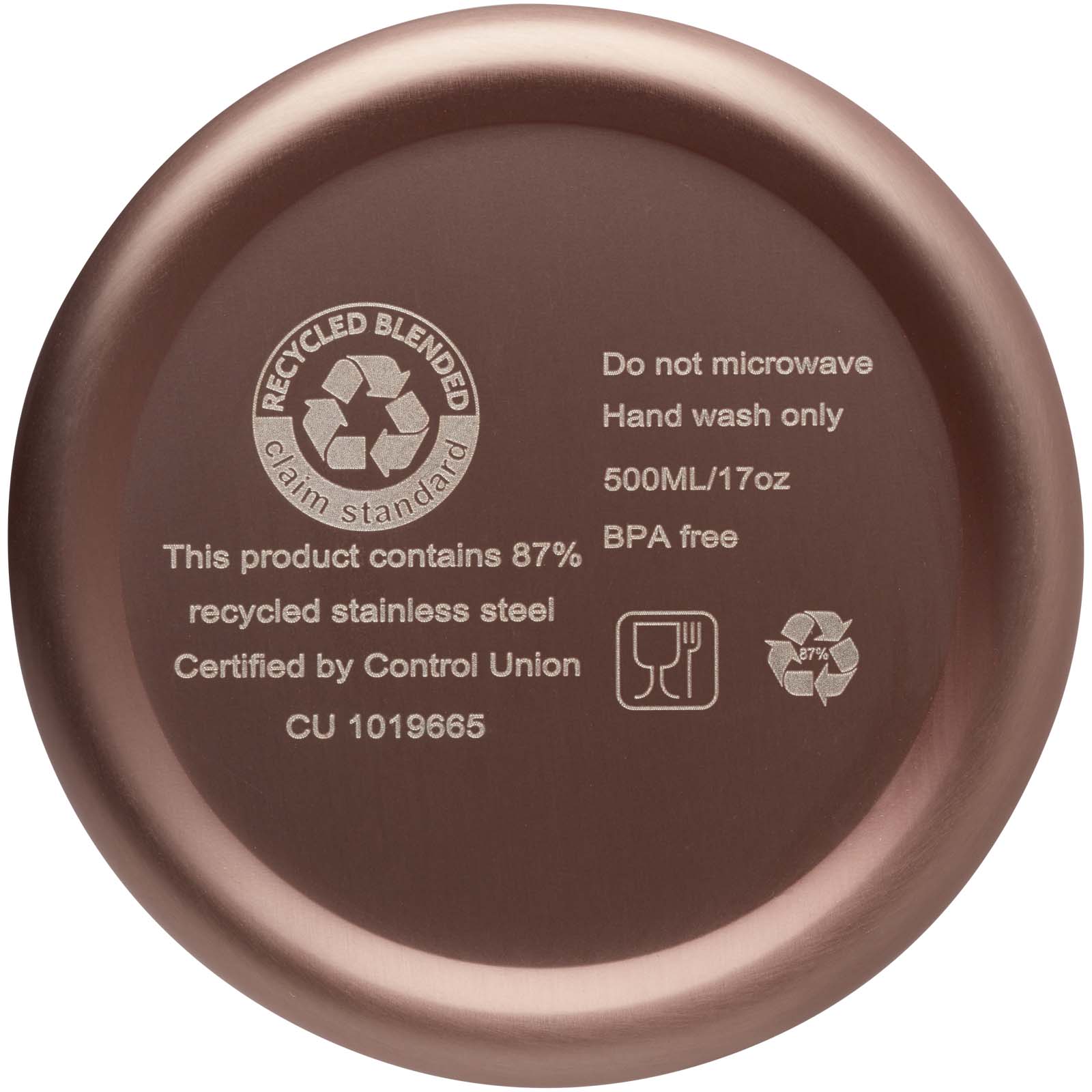 Vasa RCS-zertifizierte Kupfer-Vakuum Isolierflasche aus recyceltem Edelstahl, 500 ml bronze