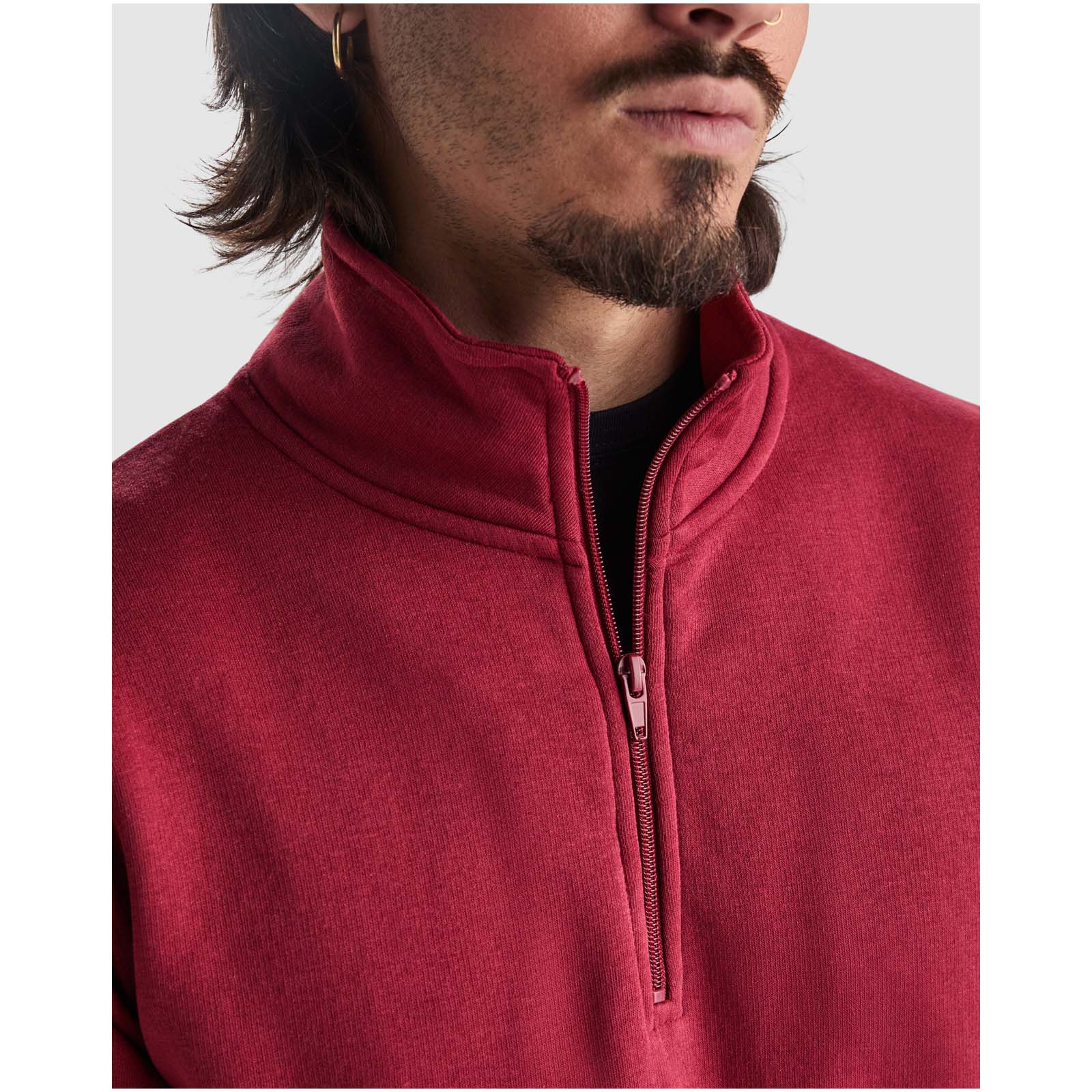 Aneto 280 g/m² Pullover mit Viertelreißverschluss granatrot