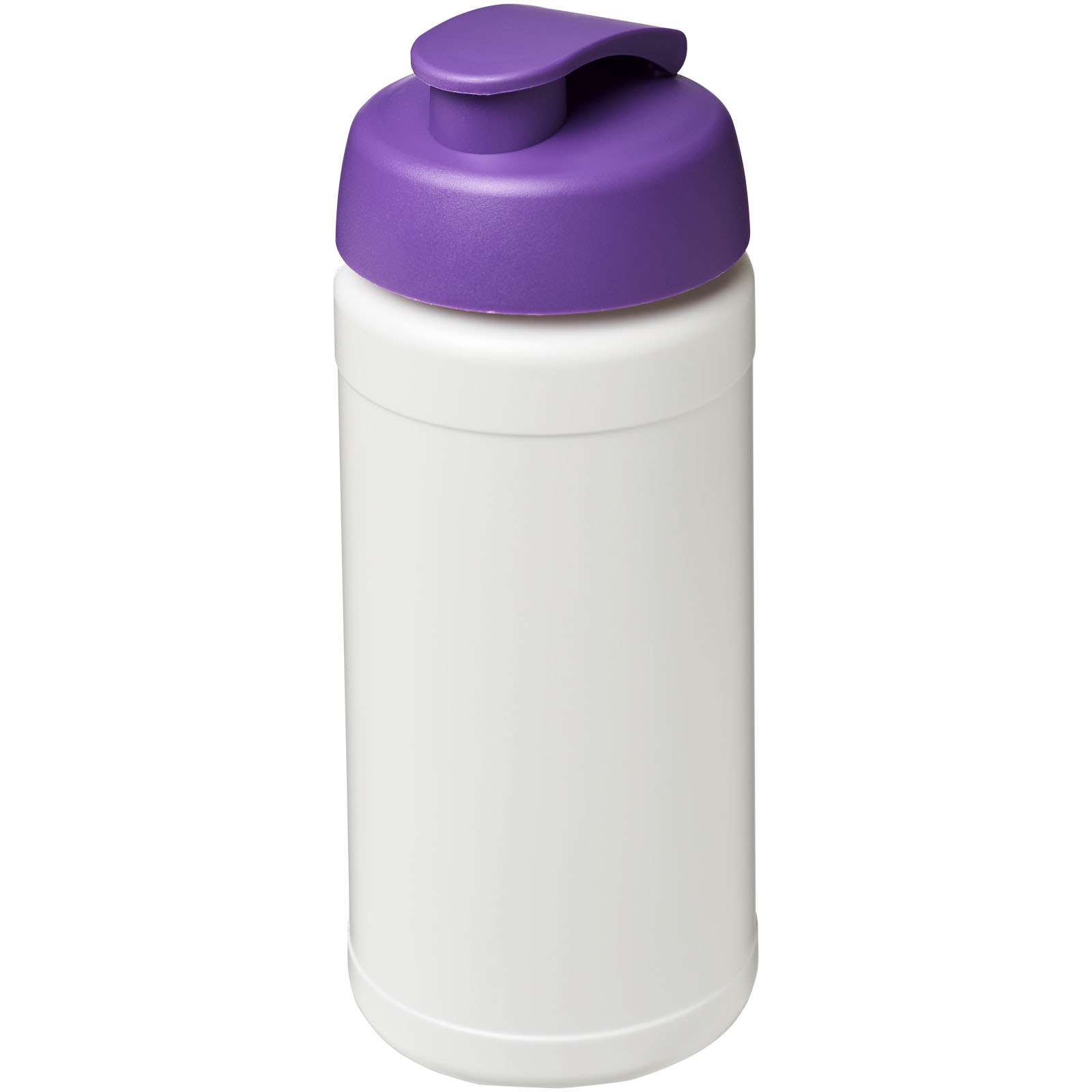 Baseline® Plus 500 ml Sportflasche mit Klappdeckel weiss, lila