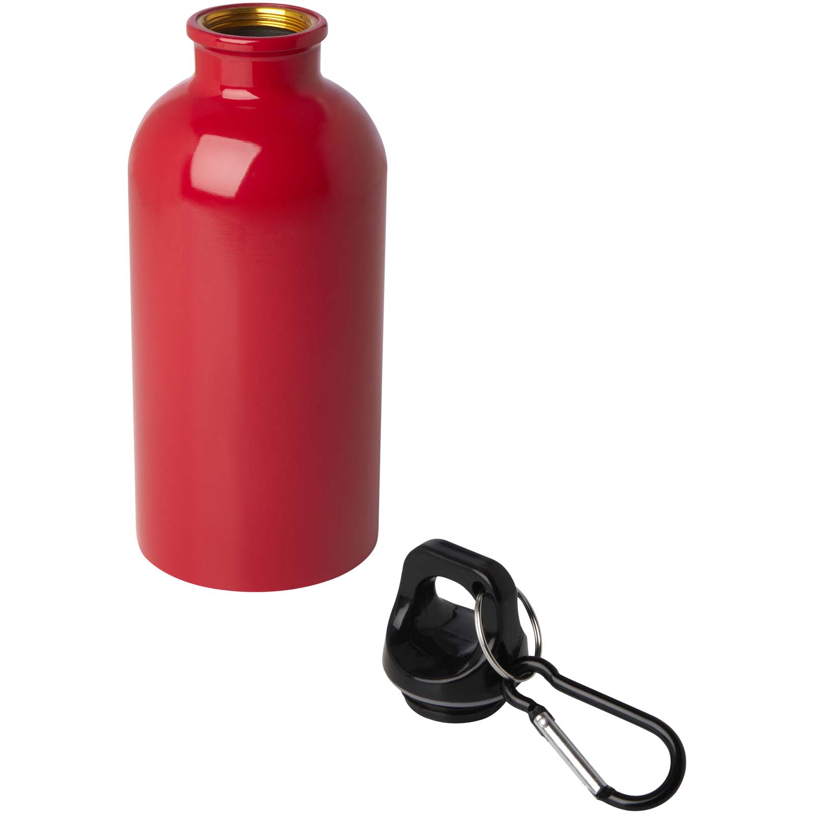 Oregon 400 ml RCS-zertifizierte, einwandige Trinkflasche aus Edelstahl mit Karabinerhaken rot