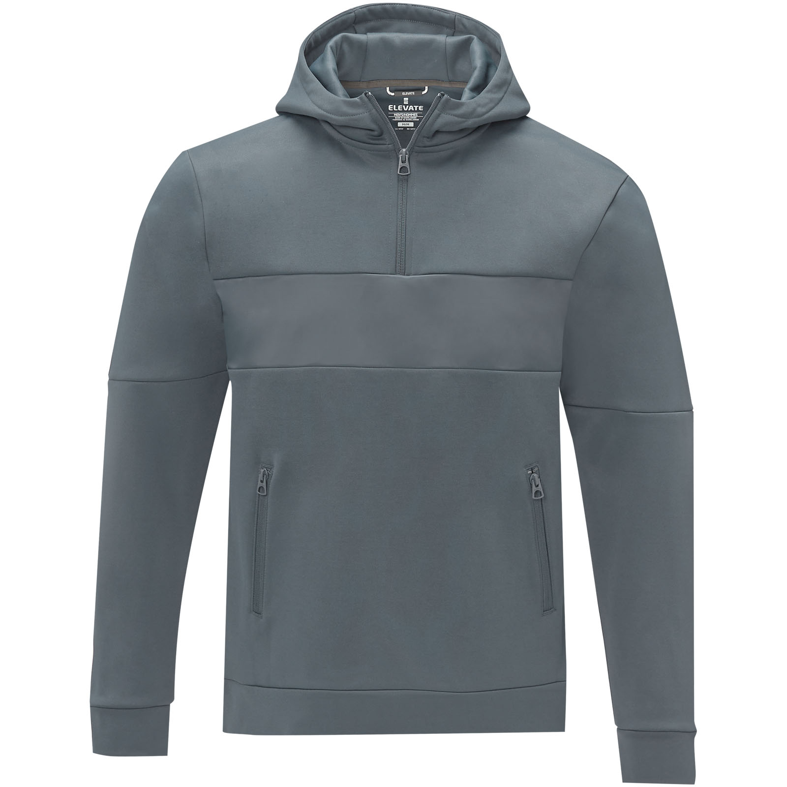 Sayan Kapuzenpullover mit halbem Reißverschluss für Herren stahlgrau