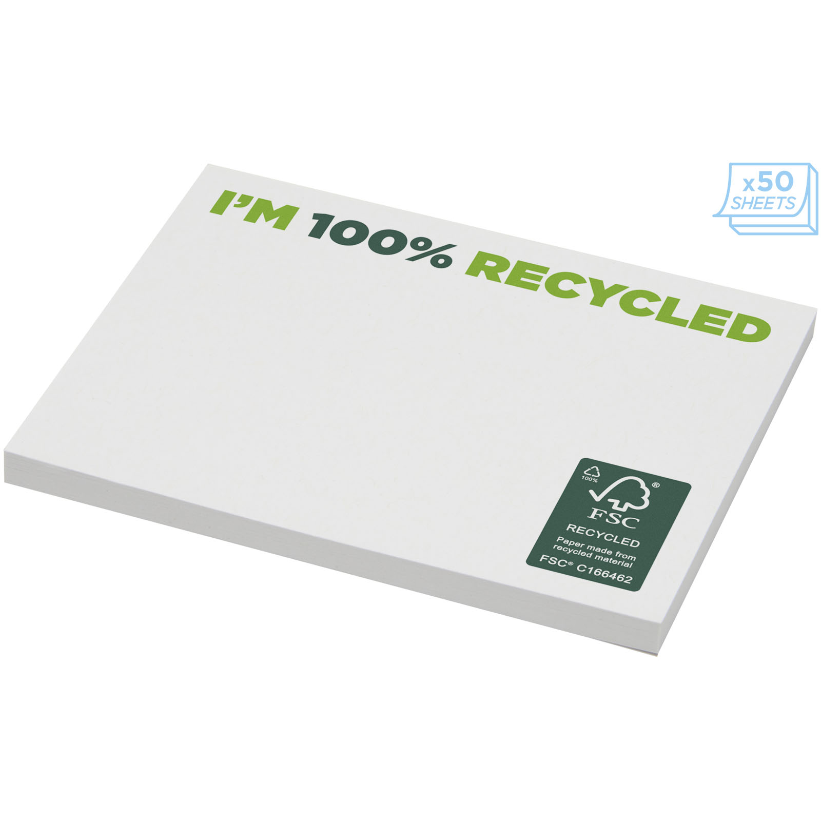 Sticky-Mate® recycelte Haftnotizen 100 x 75 mm weiss