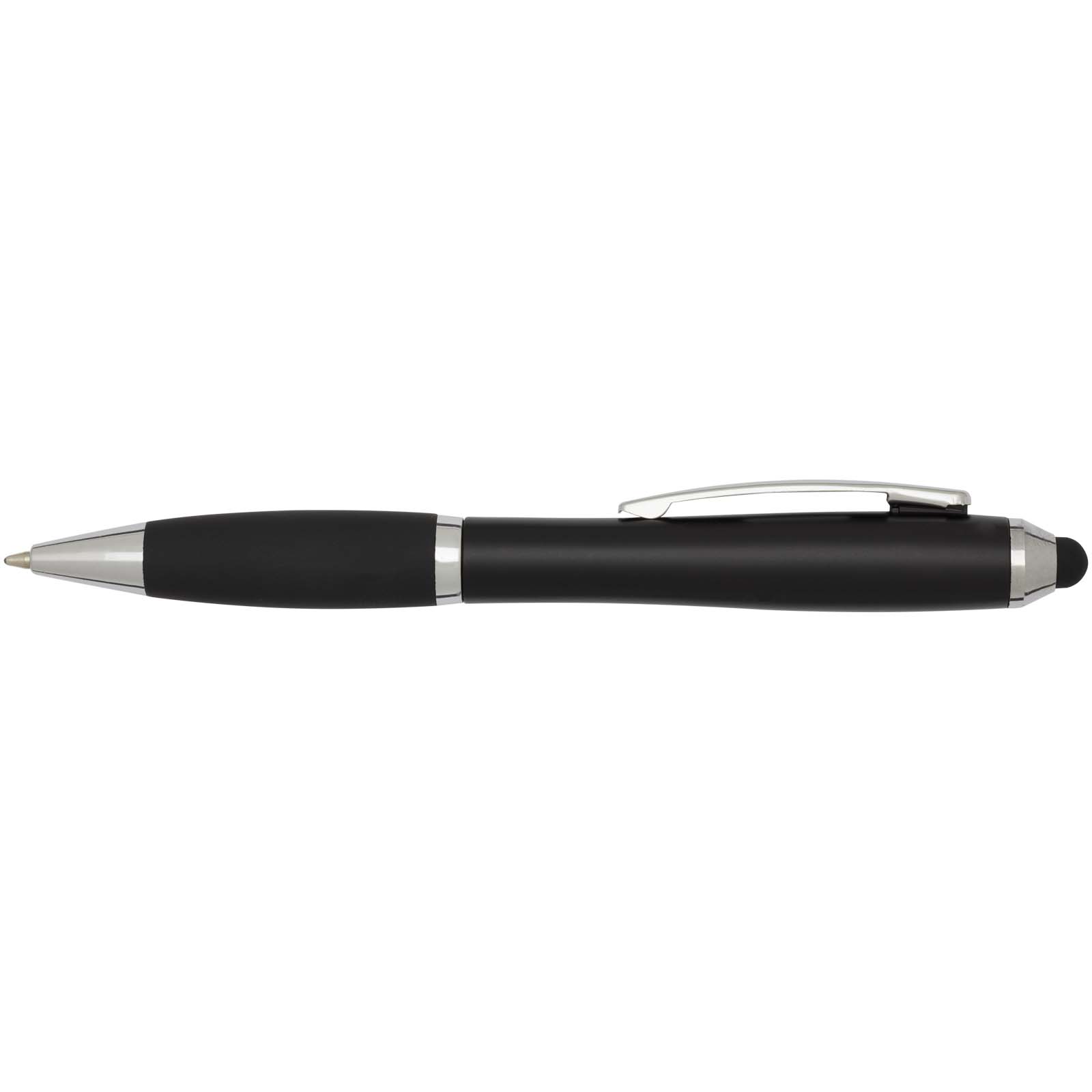 Nash RCS Stylus Kugelschreiber aus recyceltem Kunststoff mit farbigem Schaft und schwarzem Griff (blaue Tinte) schwarz