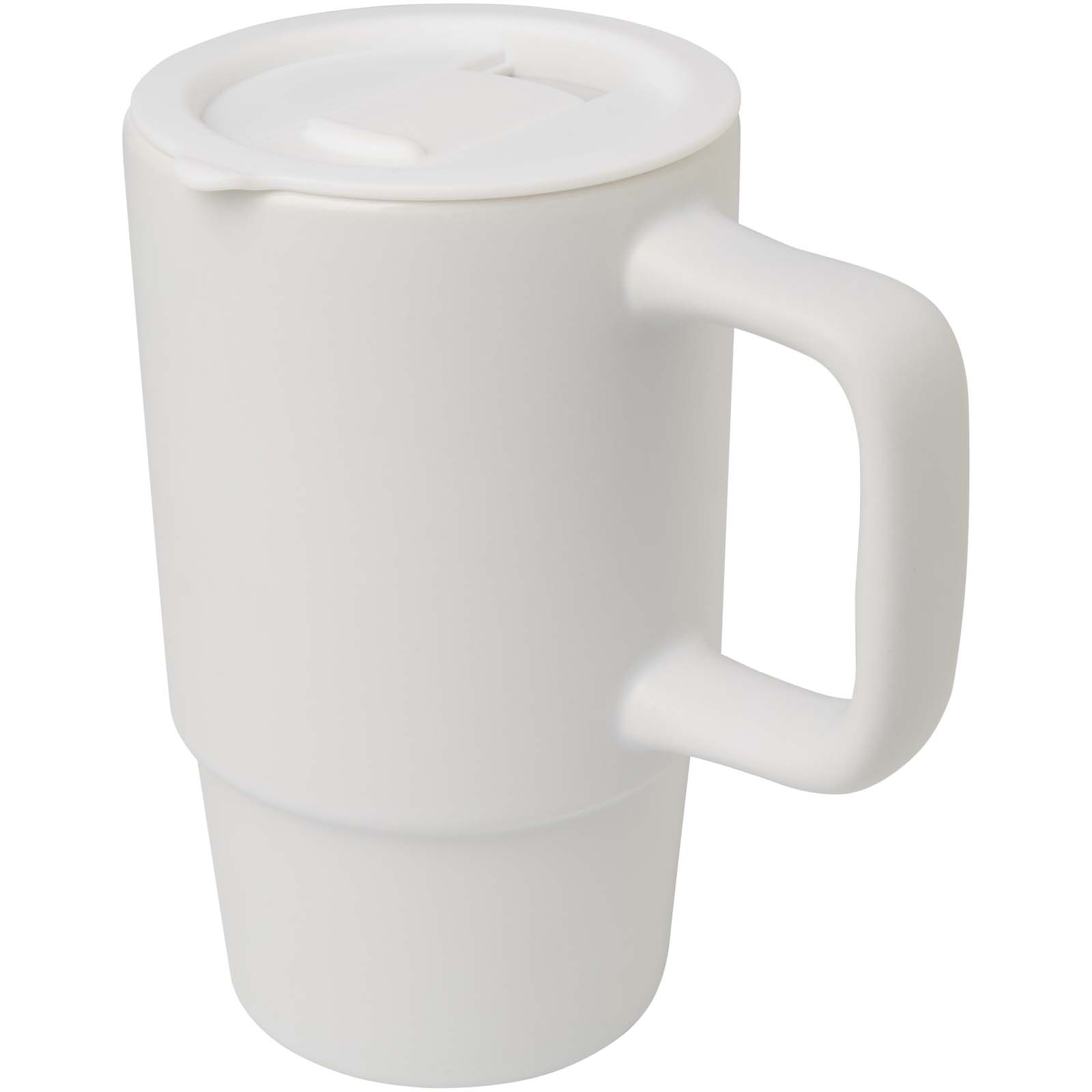 Carter 450 ml Keramiktasse mit Kunststoffdeckel weiss