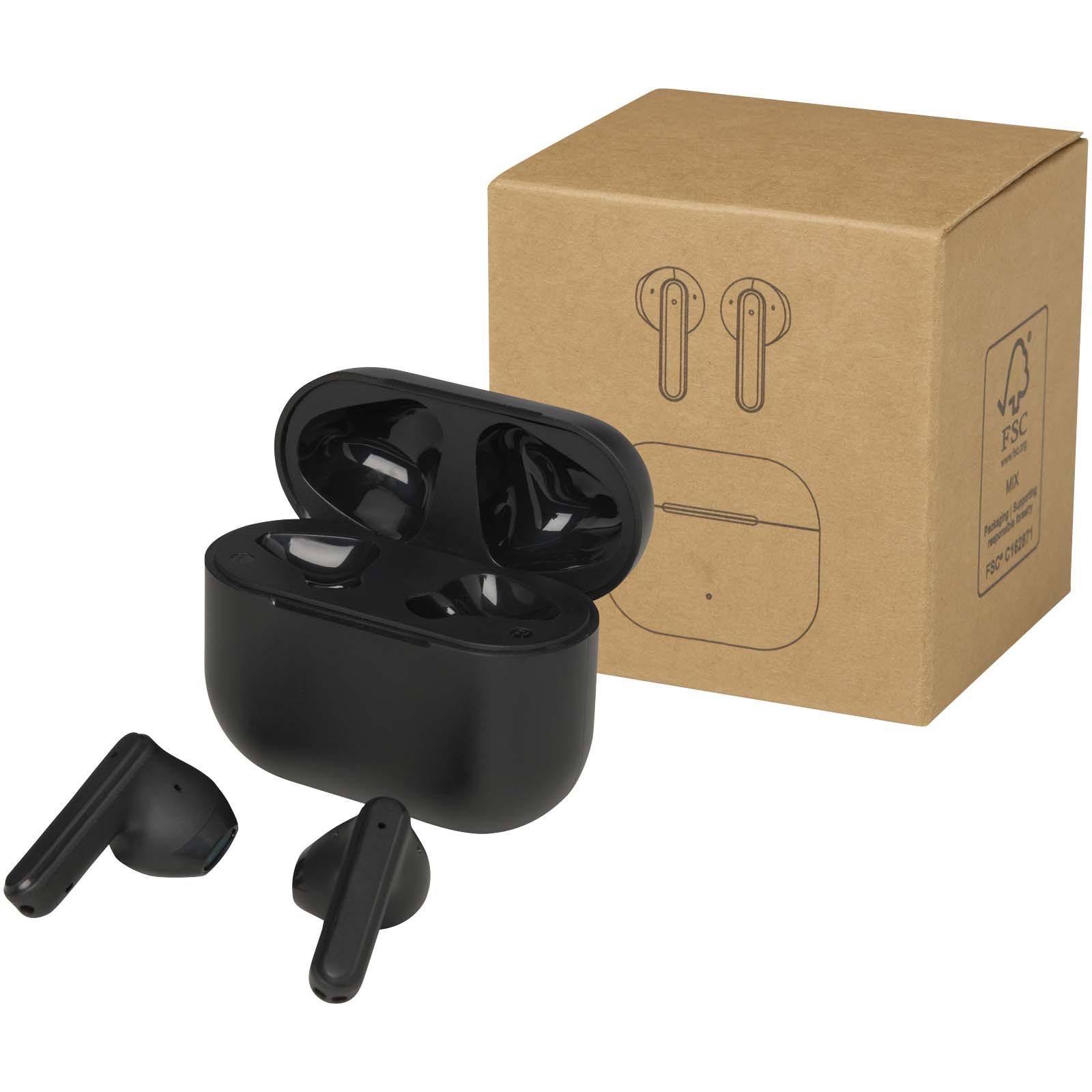 Altais True Wireless Bluetooth® Headset aus recyceltem Kunststoff schwarz