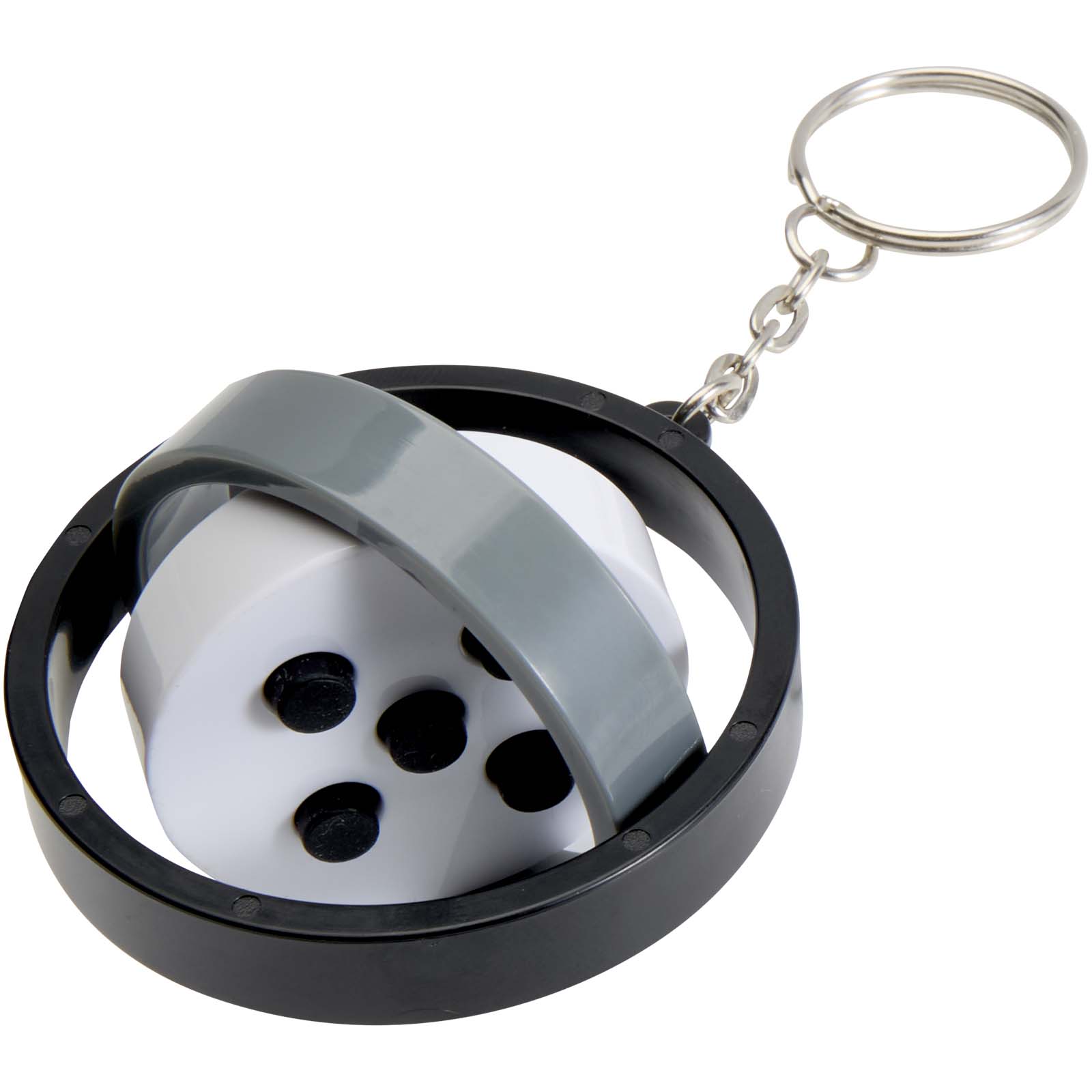 Spinx Gyroskop Fidget Schlüsselanhänger aus recyceltem Kunststoff schwarz