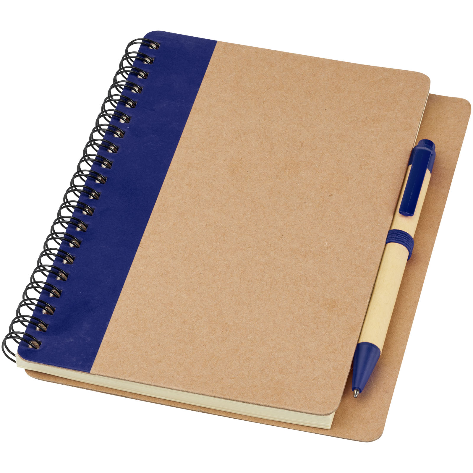 Priestly A6 Recycling Notizbuch mit Stift natur, navy