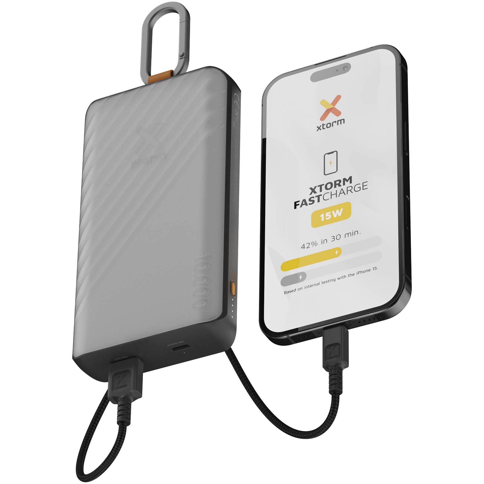 Xtorm XG2S101 Go2 10.000 mAh 15W Solar Powerbank mit Lampe kohle
