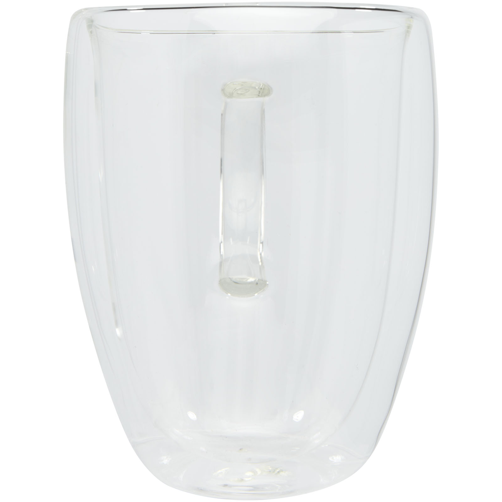 Manti 2-teiliger 350 ml doppelwandiger Glasbecher mit Bambusuntersetzer transparent, natural