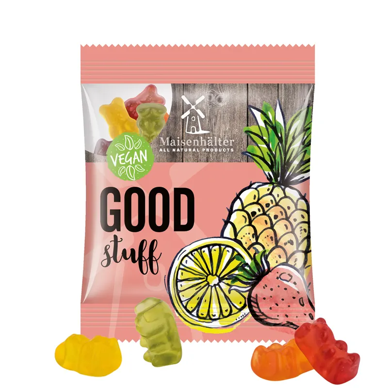 Minitüte 12 g, Trolli Vegane Gummibärchen, 14% Fruchtsaft, Folie, transparent