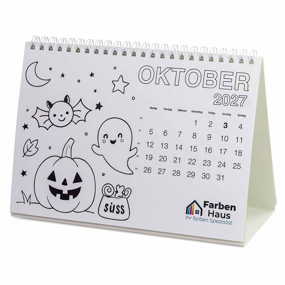 Ausmal-Tischkalender - mit Digitaldruck