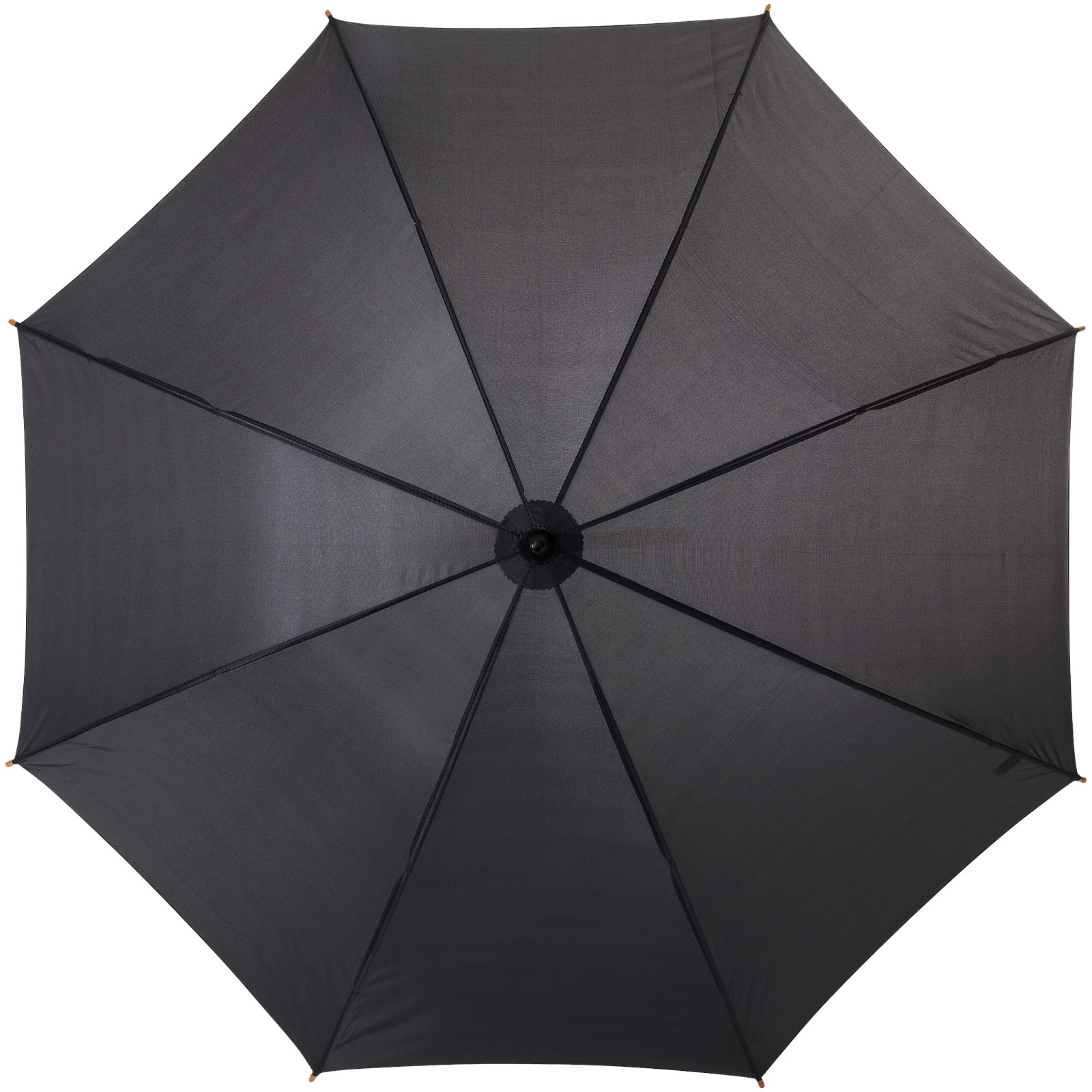 Jova 23" Regenschirm mit Holzstange und -griff schwarz