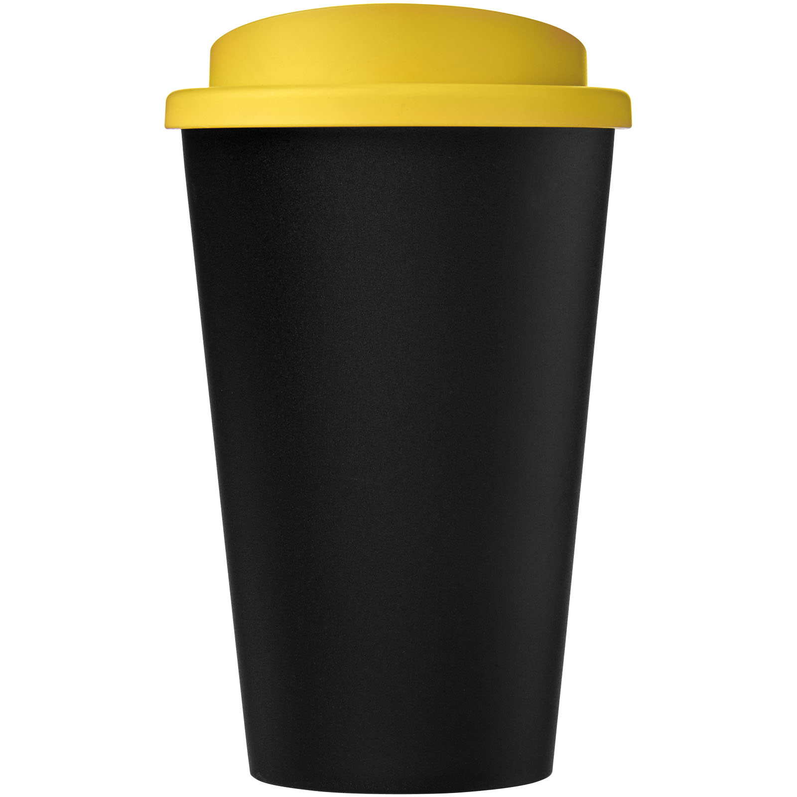 Americano® Eco 350 ml recycelter Becher schwarz, gelb